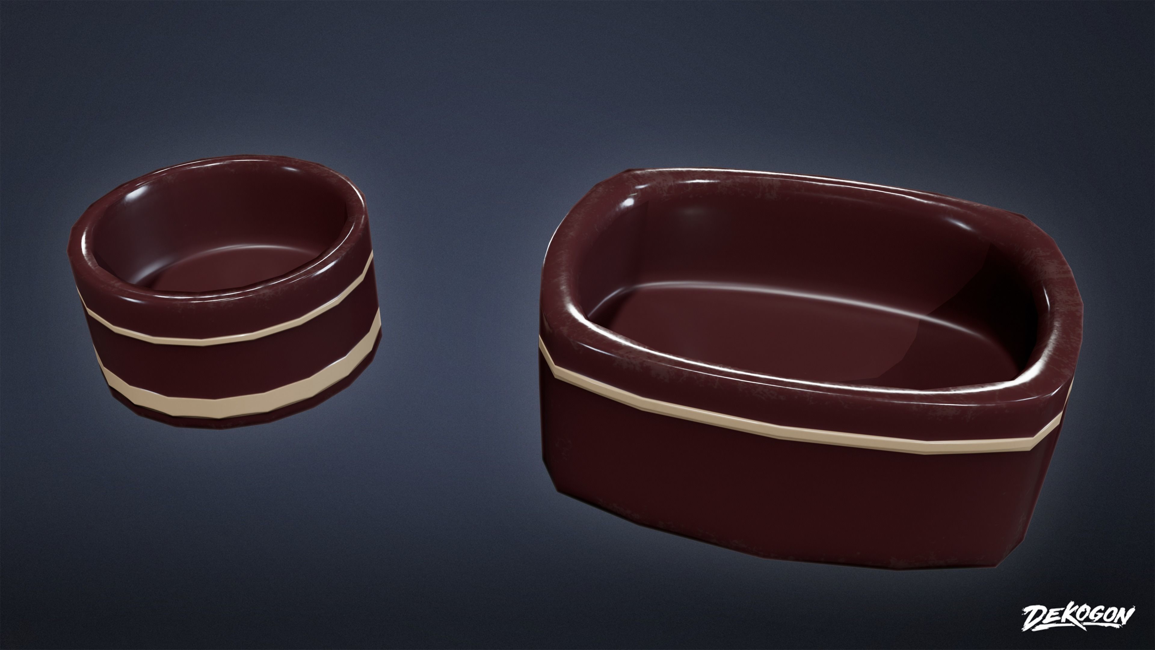 KITCHEN - Dish Set 02 - LOW POLY Low-poly 3D model_5