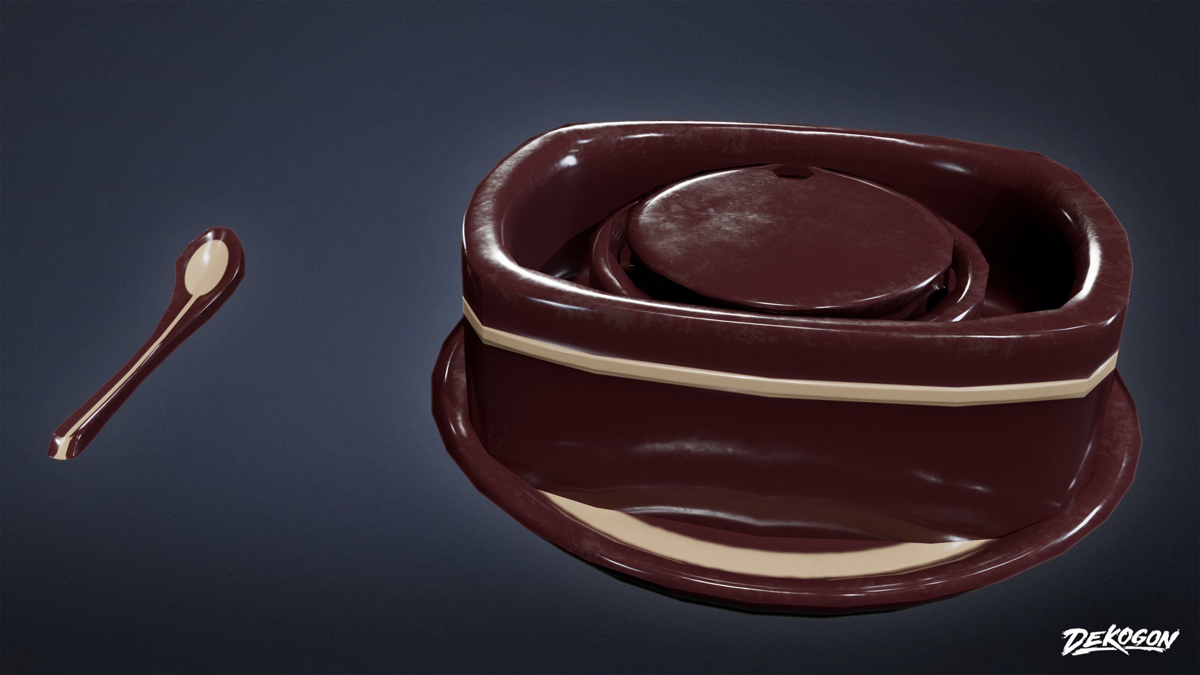 KITCHEN - Dish Set 02 - LOW POLY Low-poly 3D model_8