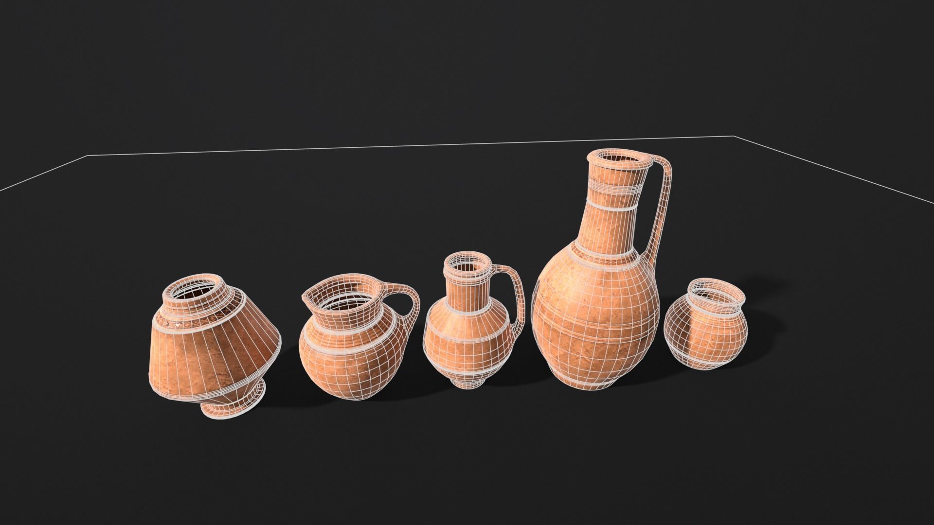 Medieval Ancient Pottery  Low-poly 3D model_21