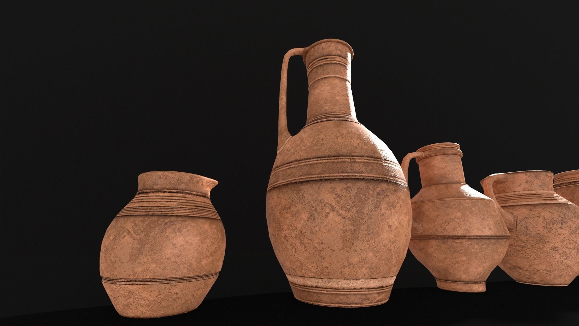 Medieval Ancient Pottery  Low-poly 3D model_14