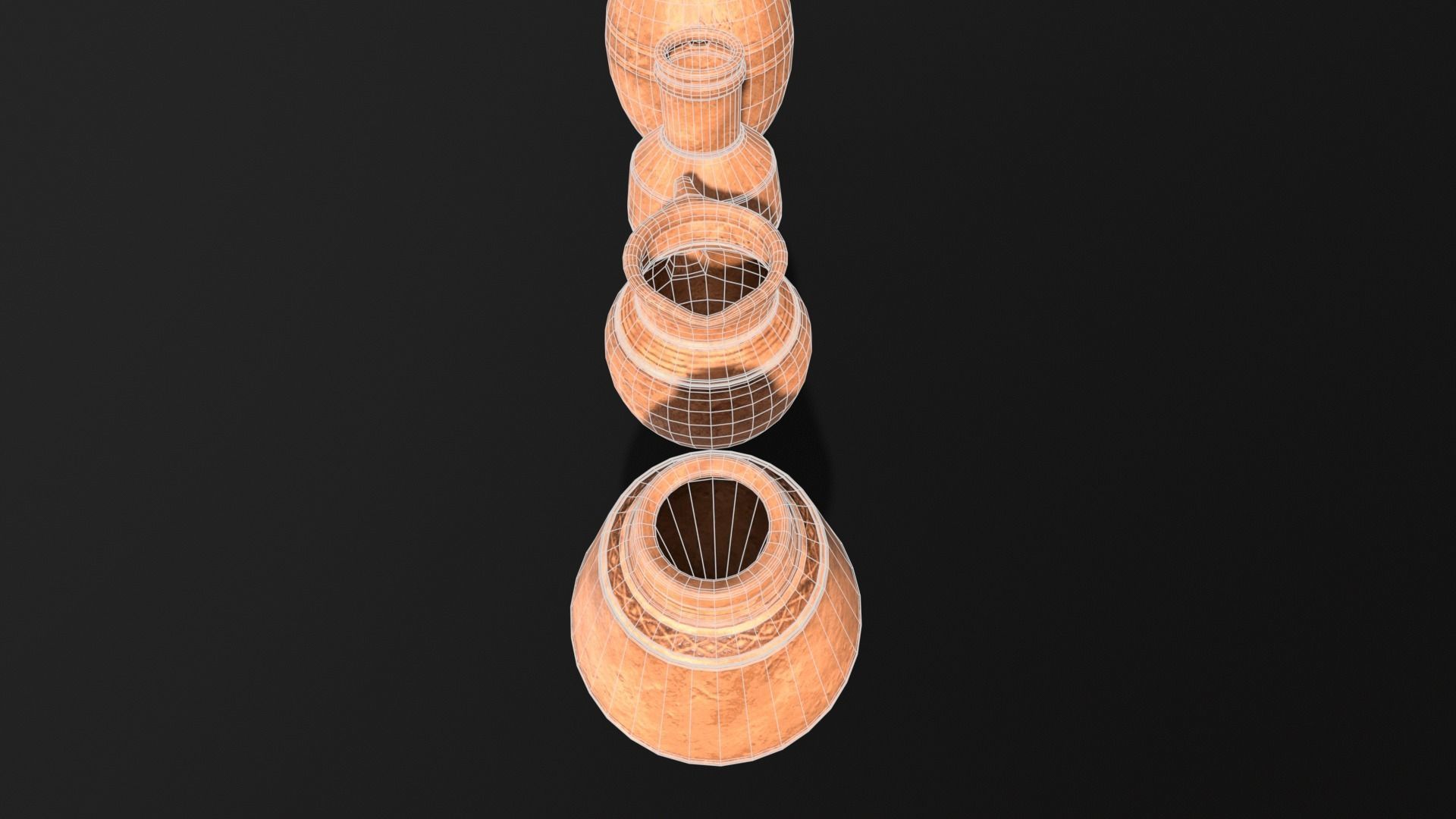 Medieval Ancient Pottery  Low-poly 3D model_9