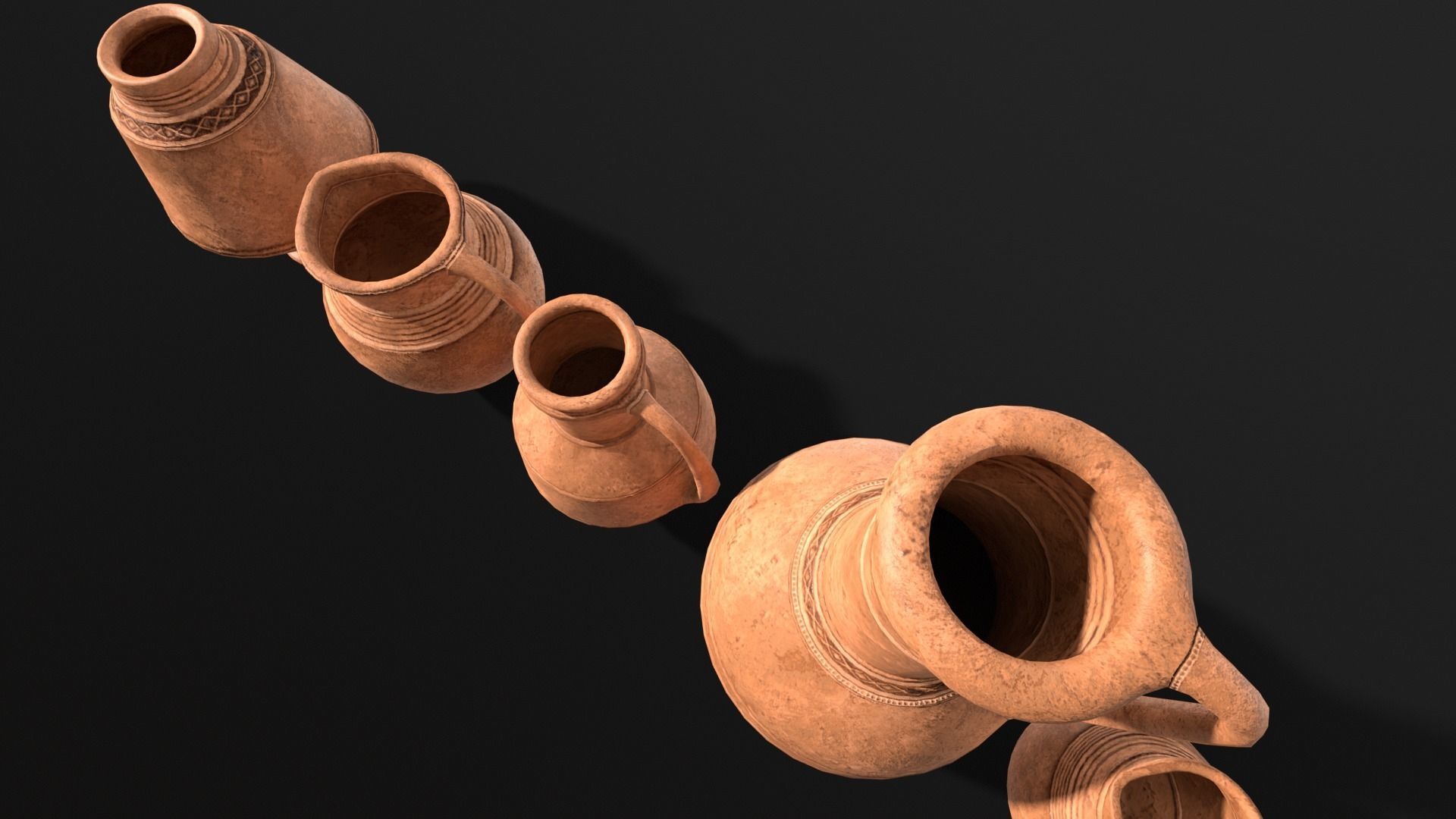 Medieval Ancient Pottery  Low-poly 3D model_18