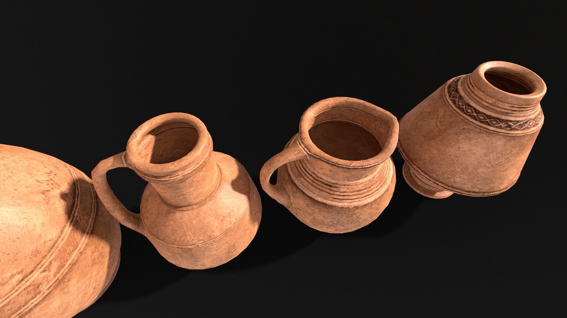 Medieval Ancient Pottery  Low-poly 3D model_12