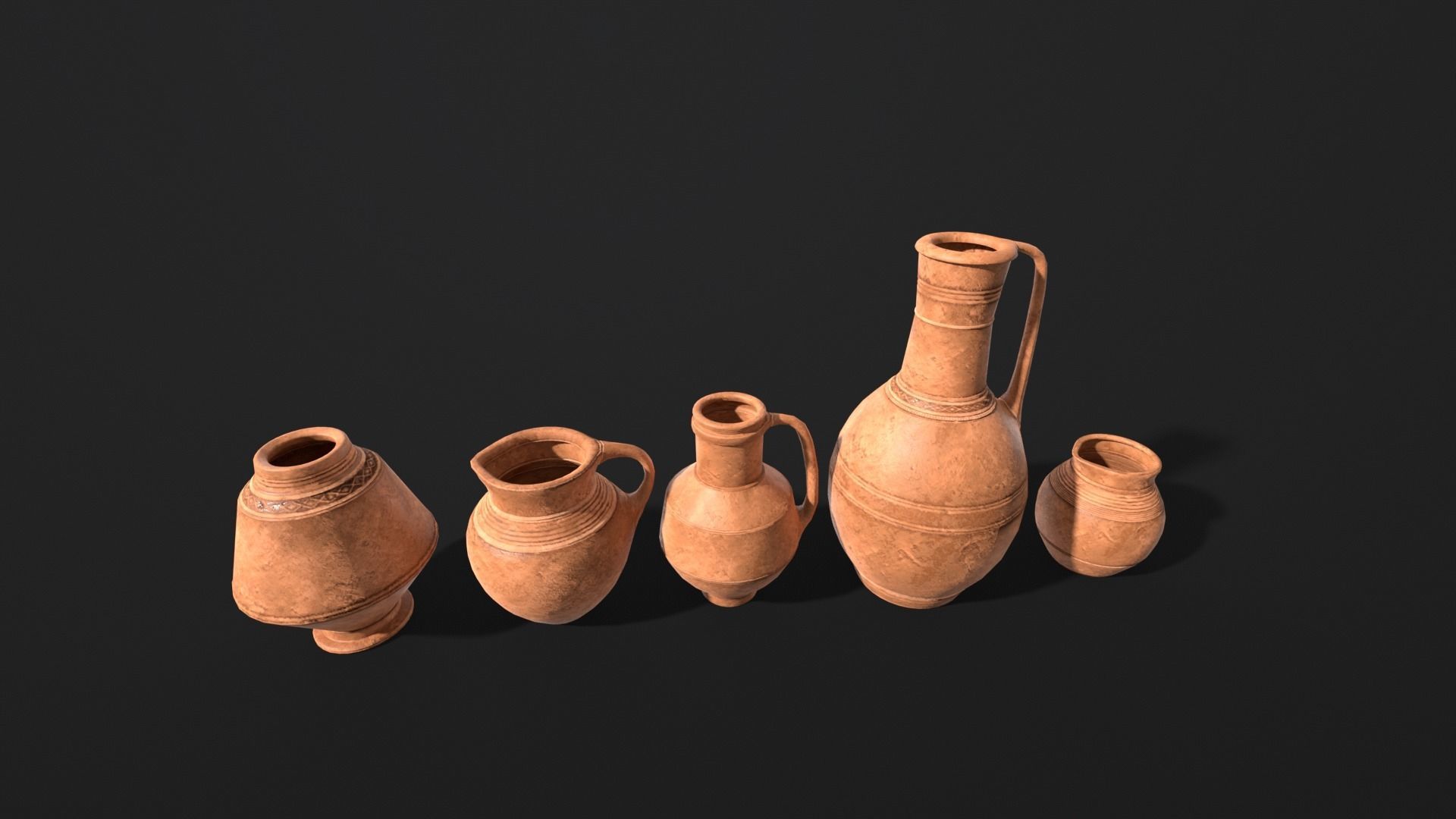 Medieval Ancient Pottery  Low-poly 3D model_20