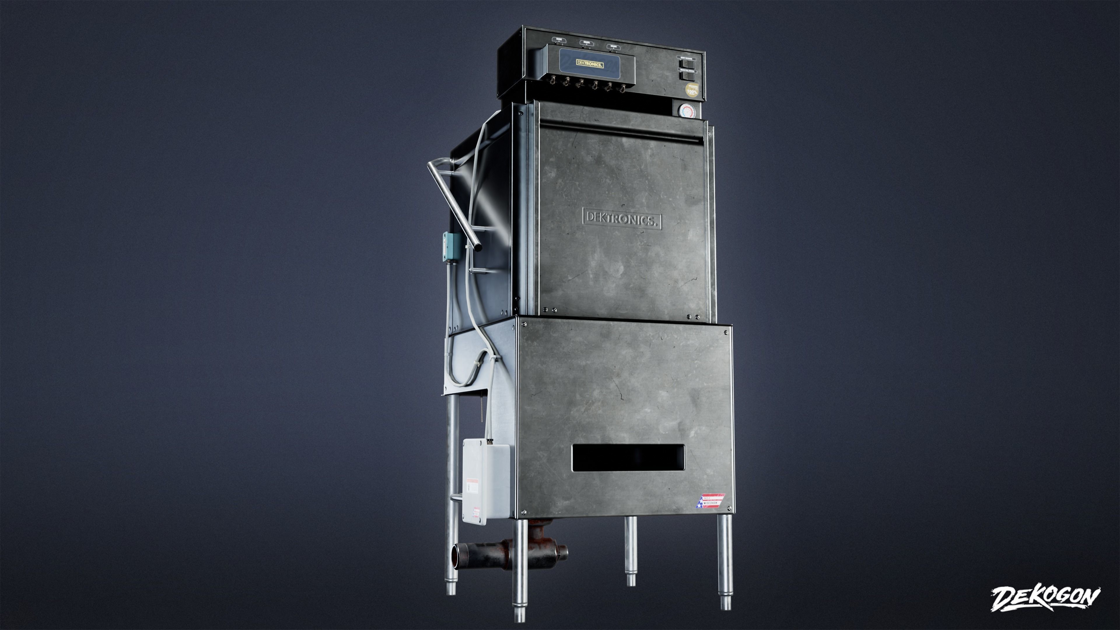 KITCHEN - Dishwasher 01 - LOW POLY Low-poly 3D model_5