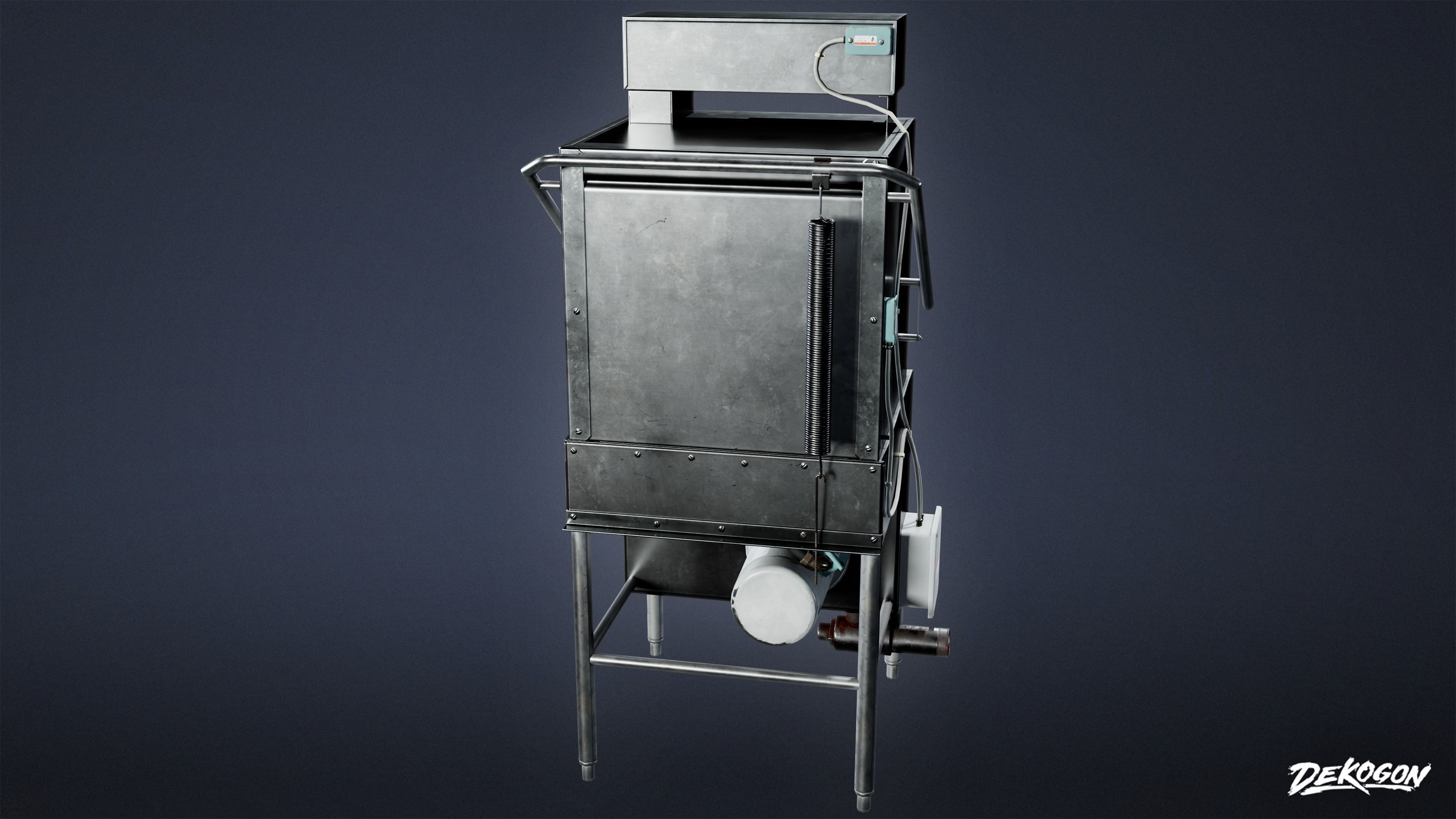 KITCHEN - Dishwasher 01 - LOW POLY Low-poly 3D model_4