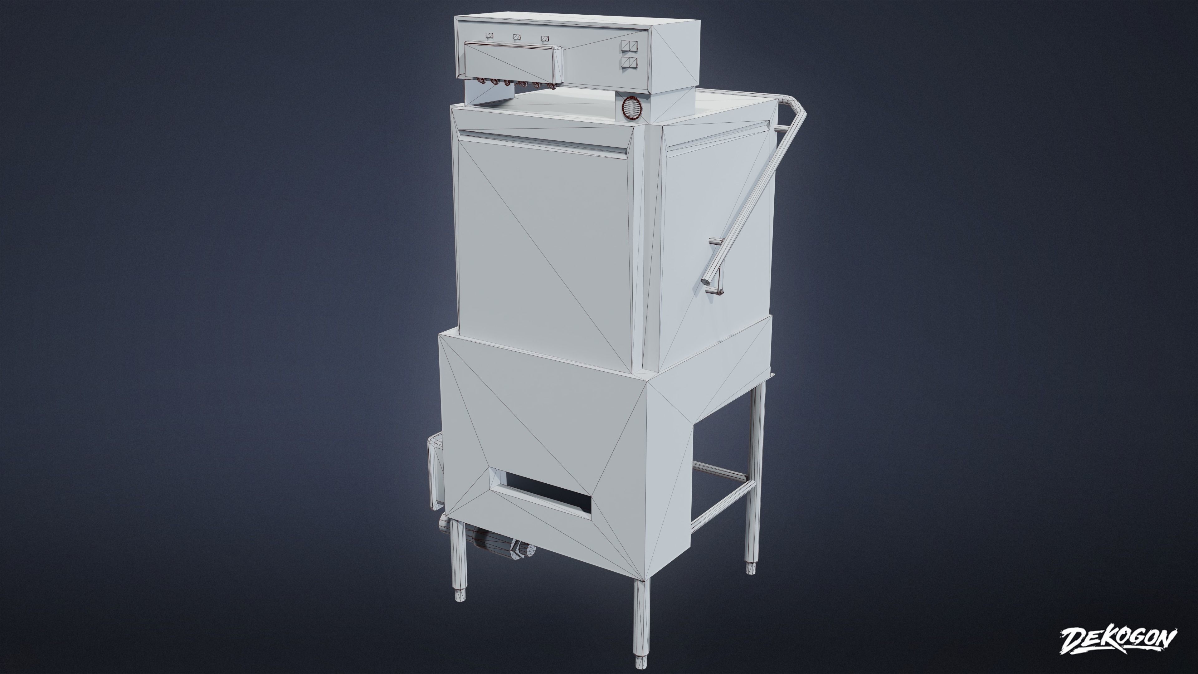 KITCHEN - Dishwasher 01 - LOW POLY Low-poly 3D model_1