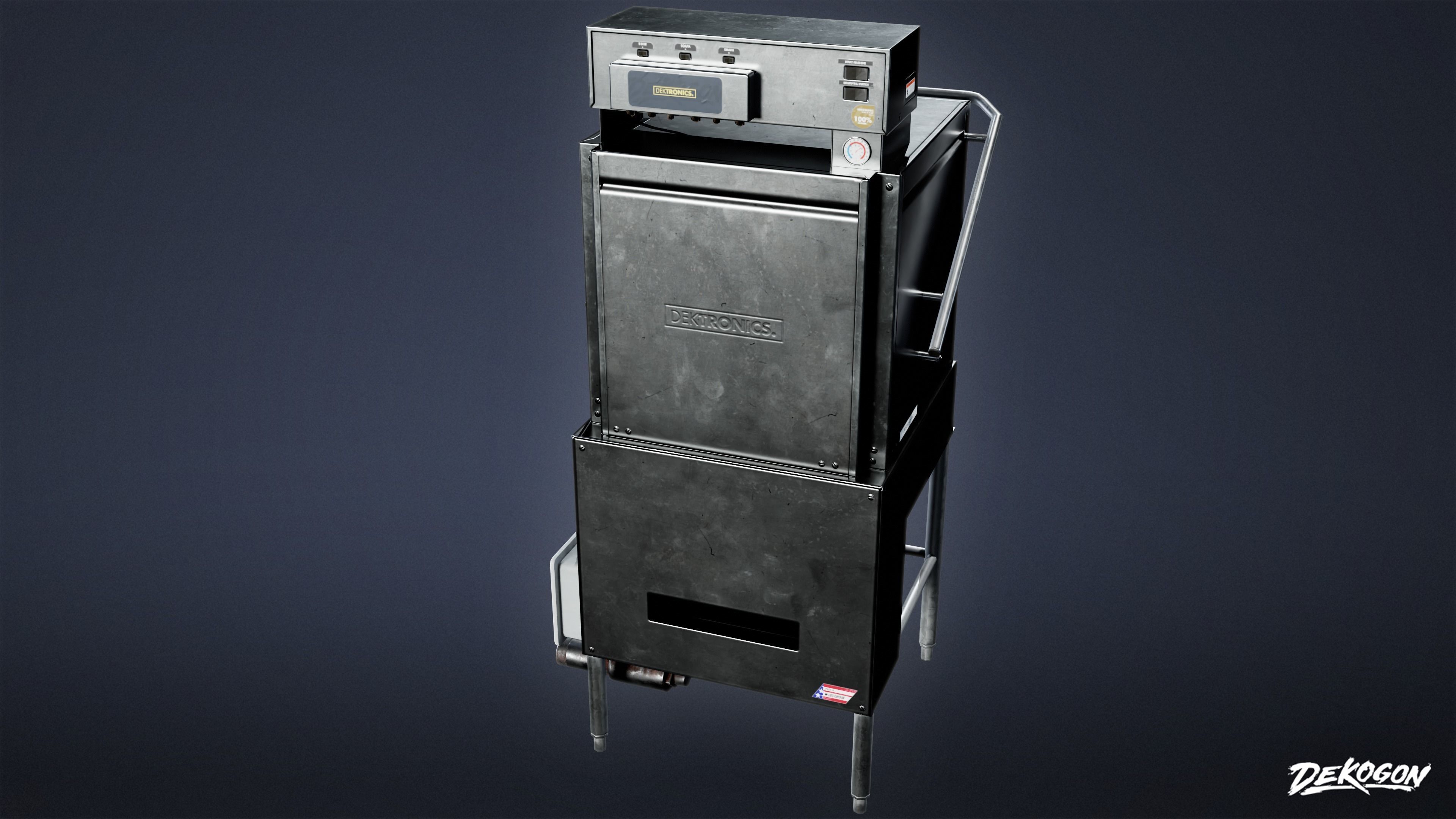 KITCHEN - Dishwasher 01 - LOW POLY Low-poly 3D model_8