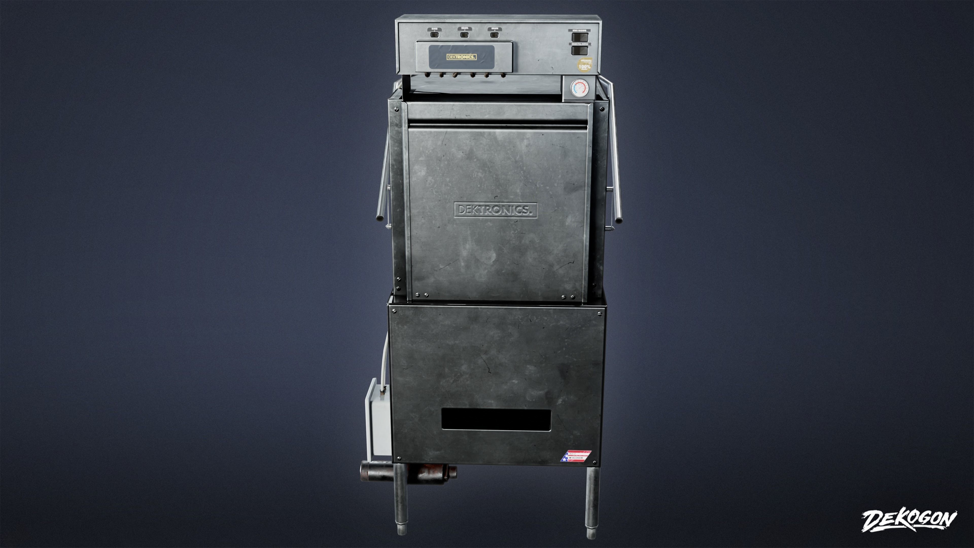 KITCHEN - Dishwasher 01 - LOW POLY Low-poly 3D model_2