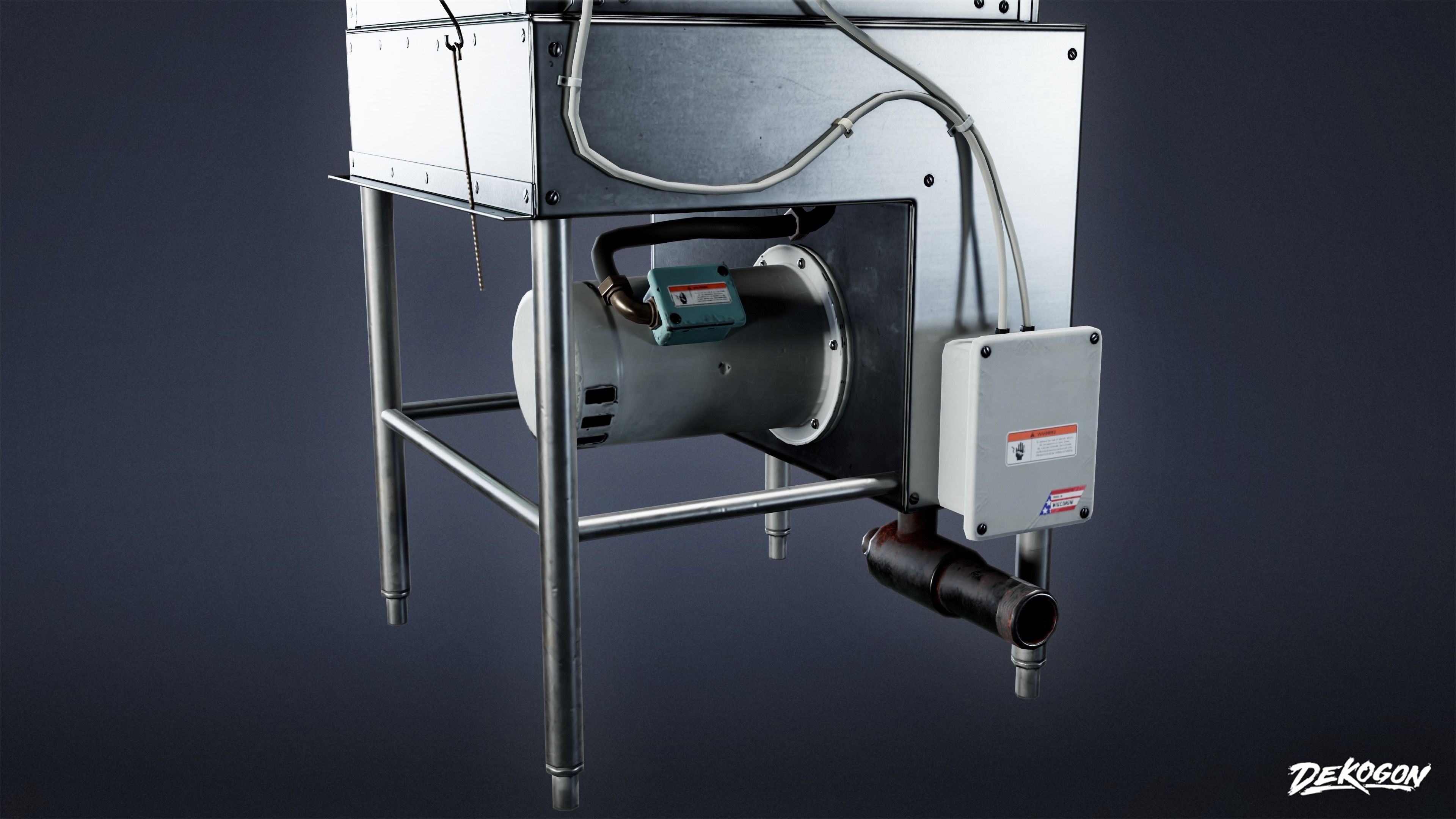 KITCHEN - Dishwasher 01 - LOW POLY Low-poly 3D model_7