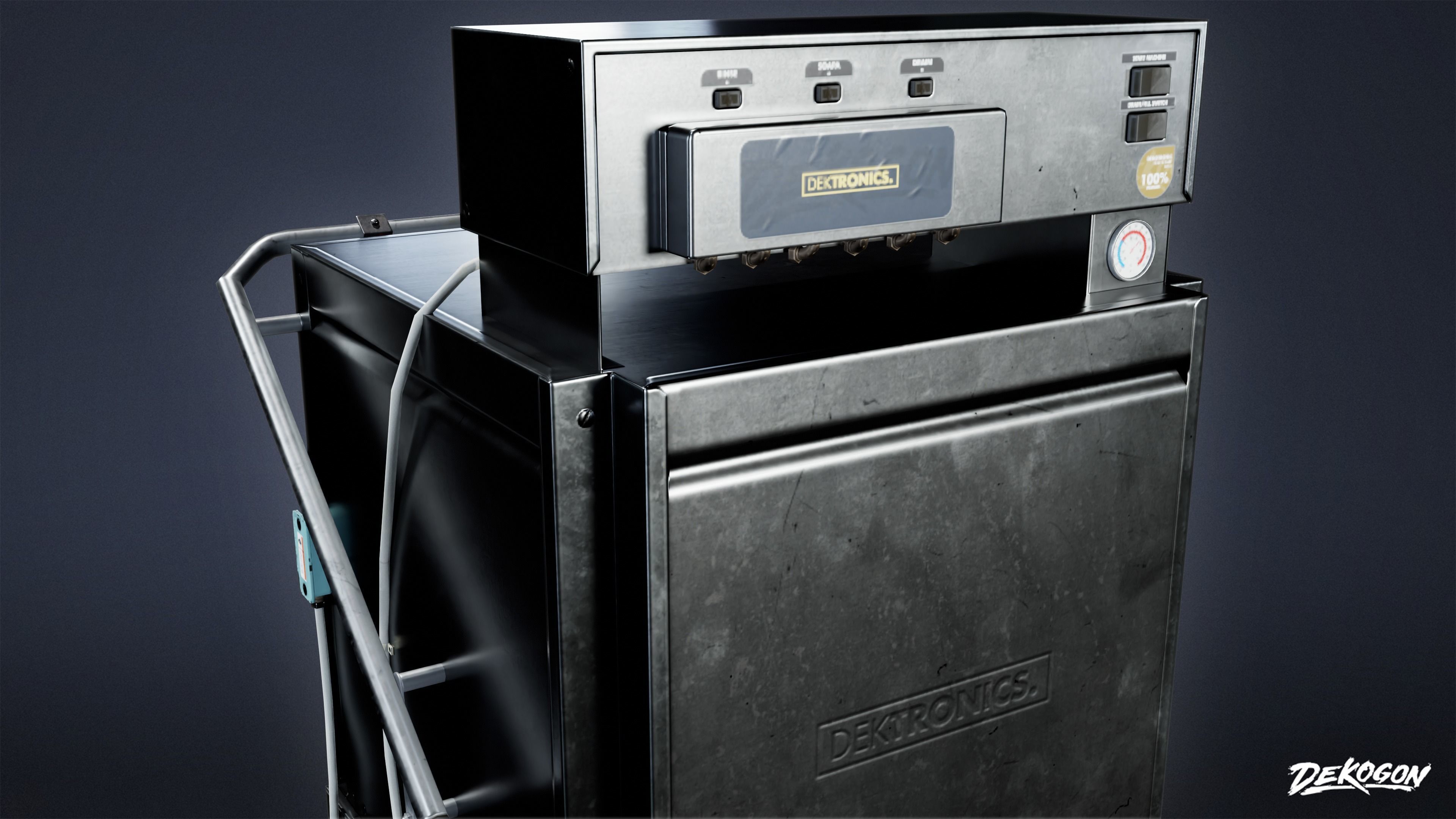 KITCHEN - Dishwasher 01 - LOW POLY Low-poly 3D model_6