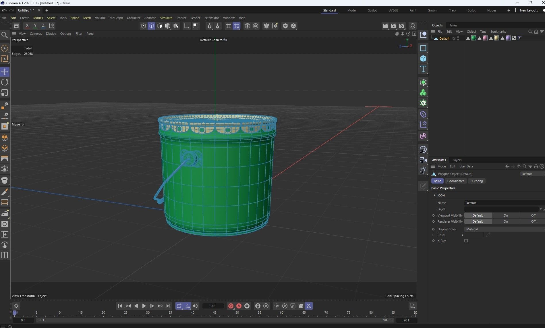 Metal Paint Bucket 3 Gallon Mockup 3D model 3D model_17