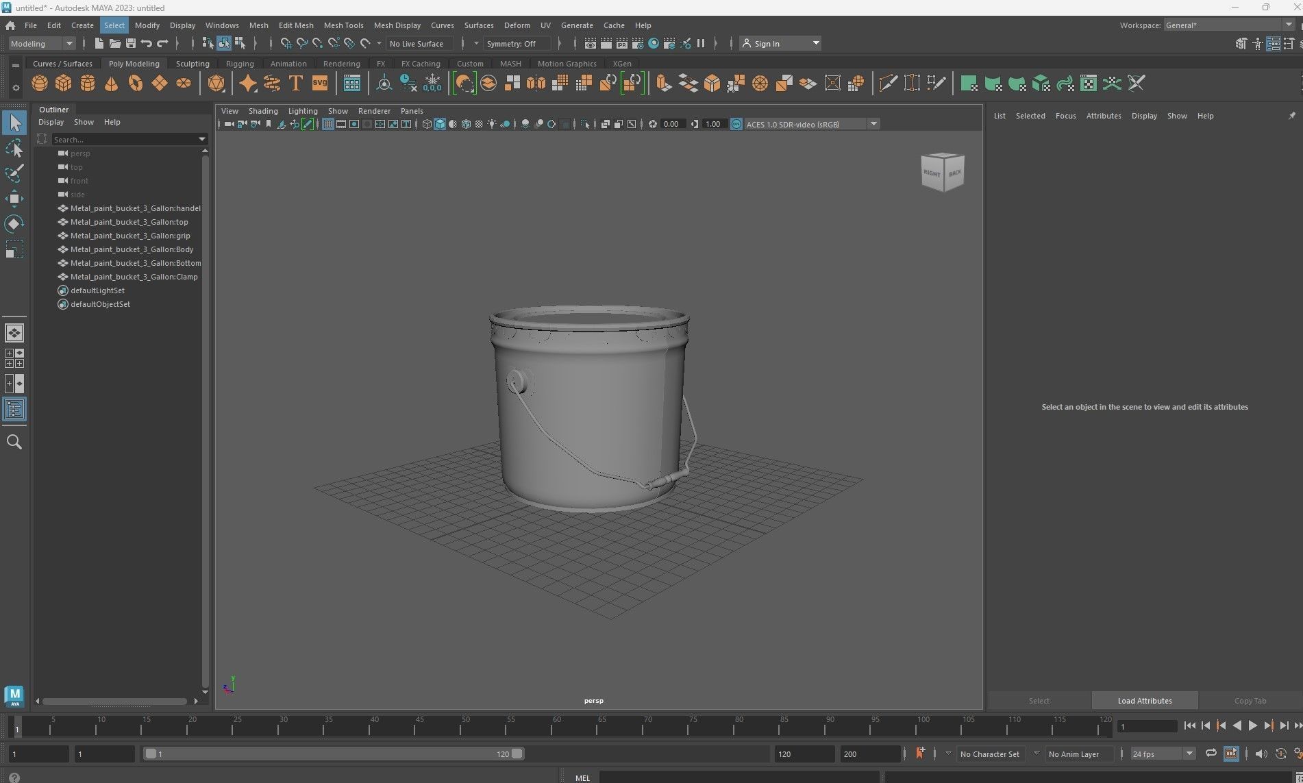 Metal Paint Bucket 3 Gallon Mockup 3D model 3D model_20