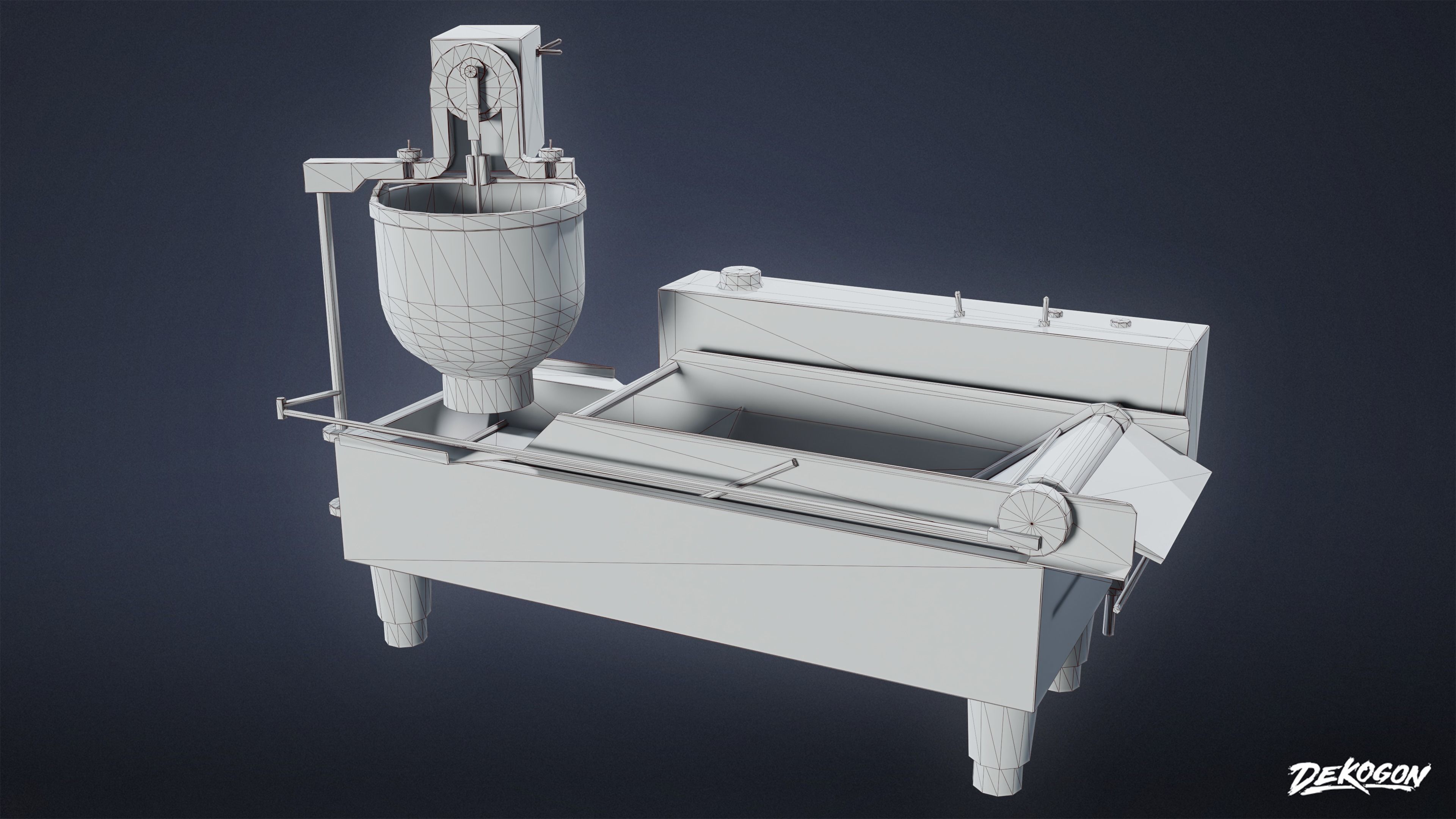KITCHEN - Donut Maker 01 - LOW POLY Low-poly 3D model_1