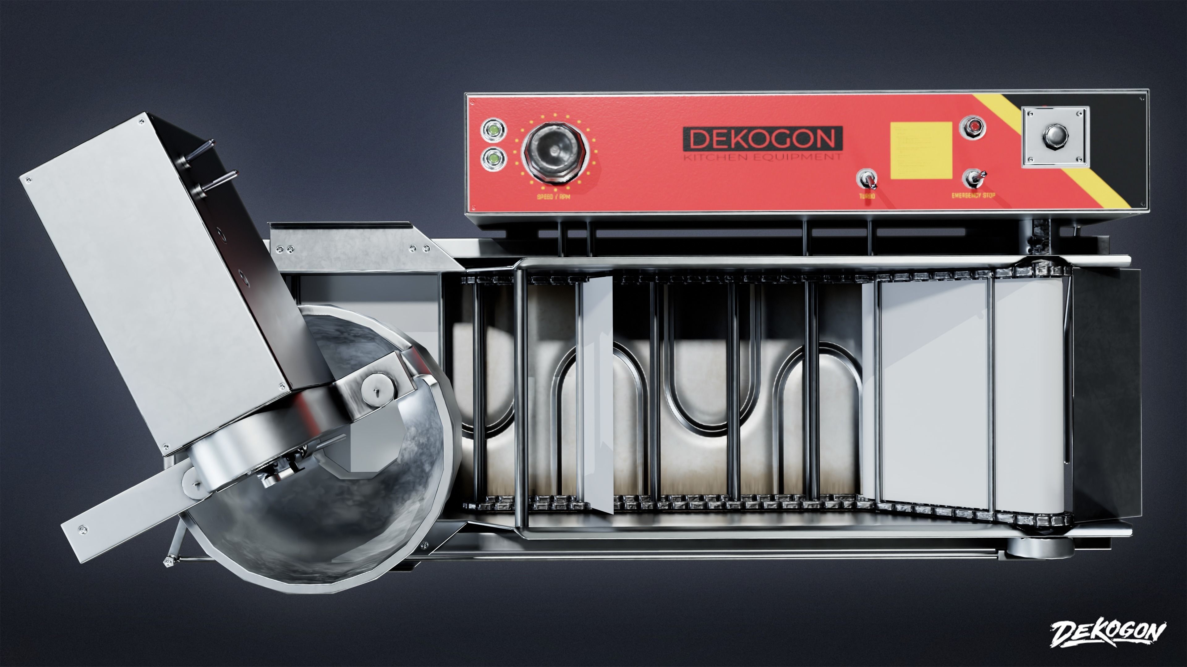 KITCHEN - Donut Maker 01 - LOW POLY Low-poly 3D model_7