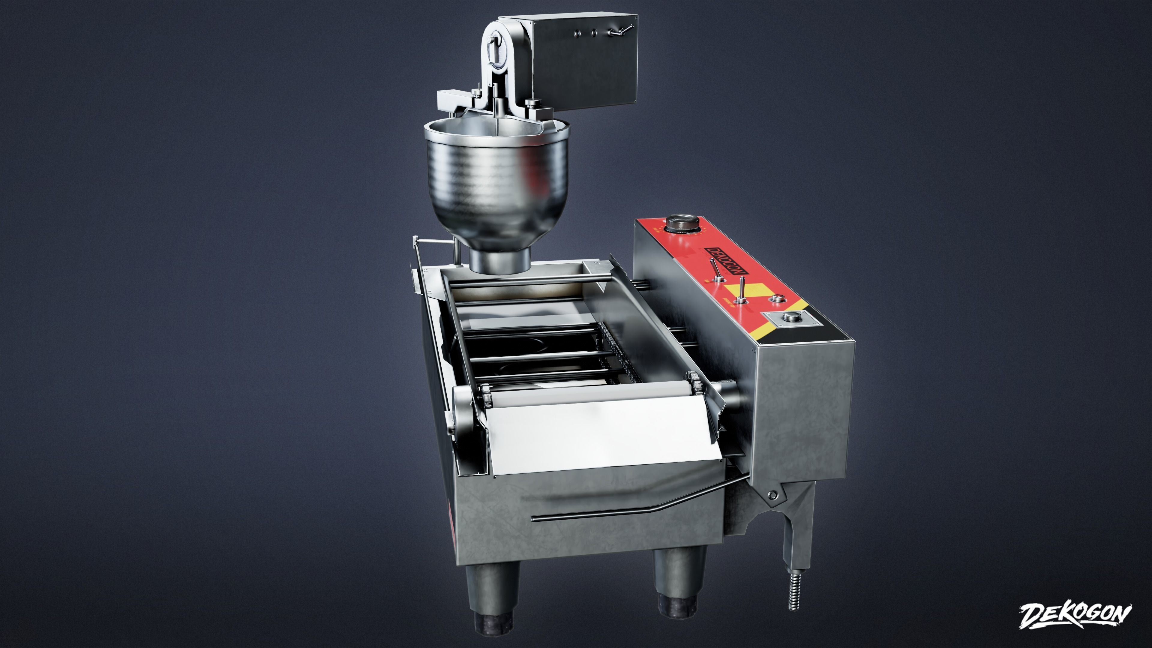 KITCHEN - Donut Maker 01 - LOW POLY Low-poly 3D model_3