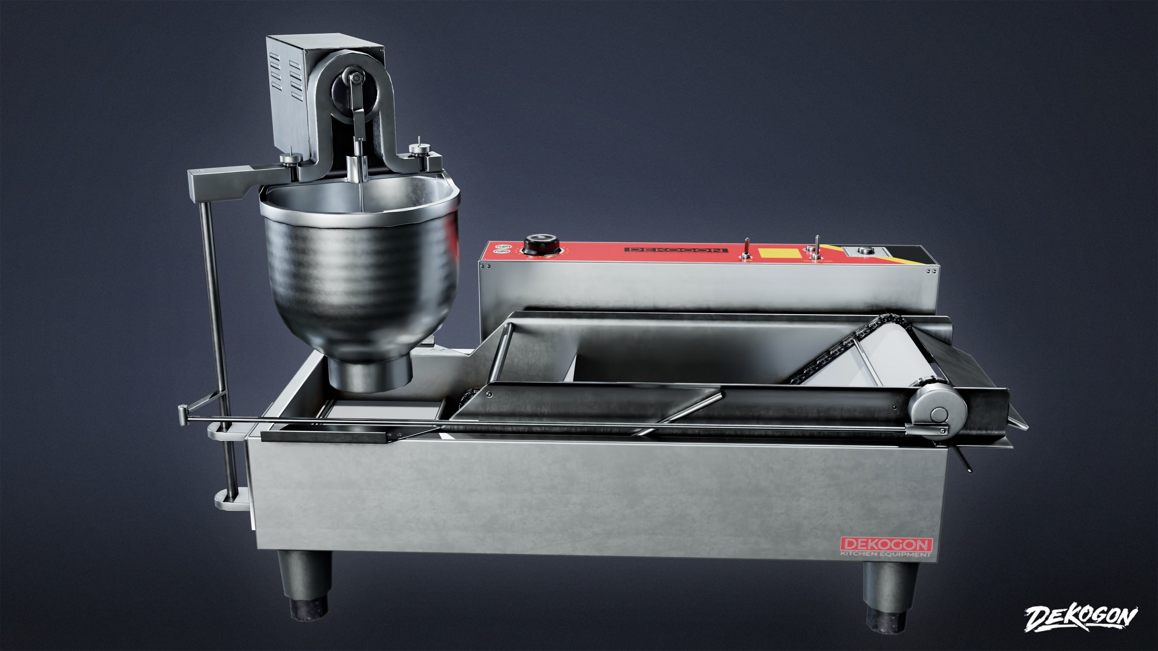 KITCHEN - Donut Maker 01 - LOW POLY Low-poly 3D model_2