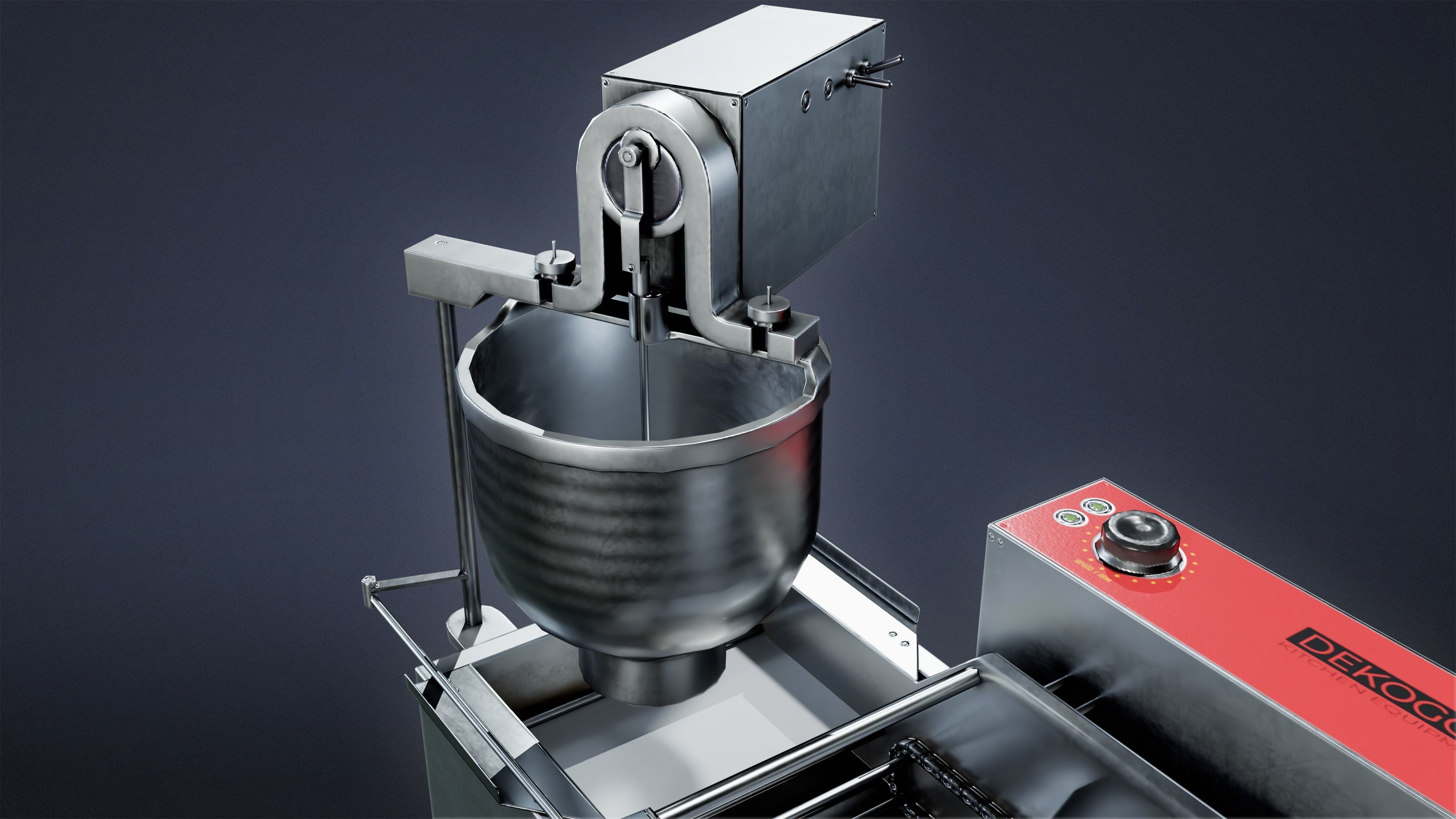 KITCHEN - Donut Maker 01 - LOW POLY Low-poly 3D model_6