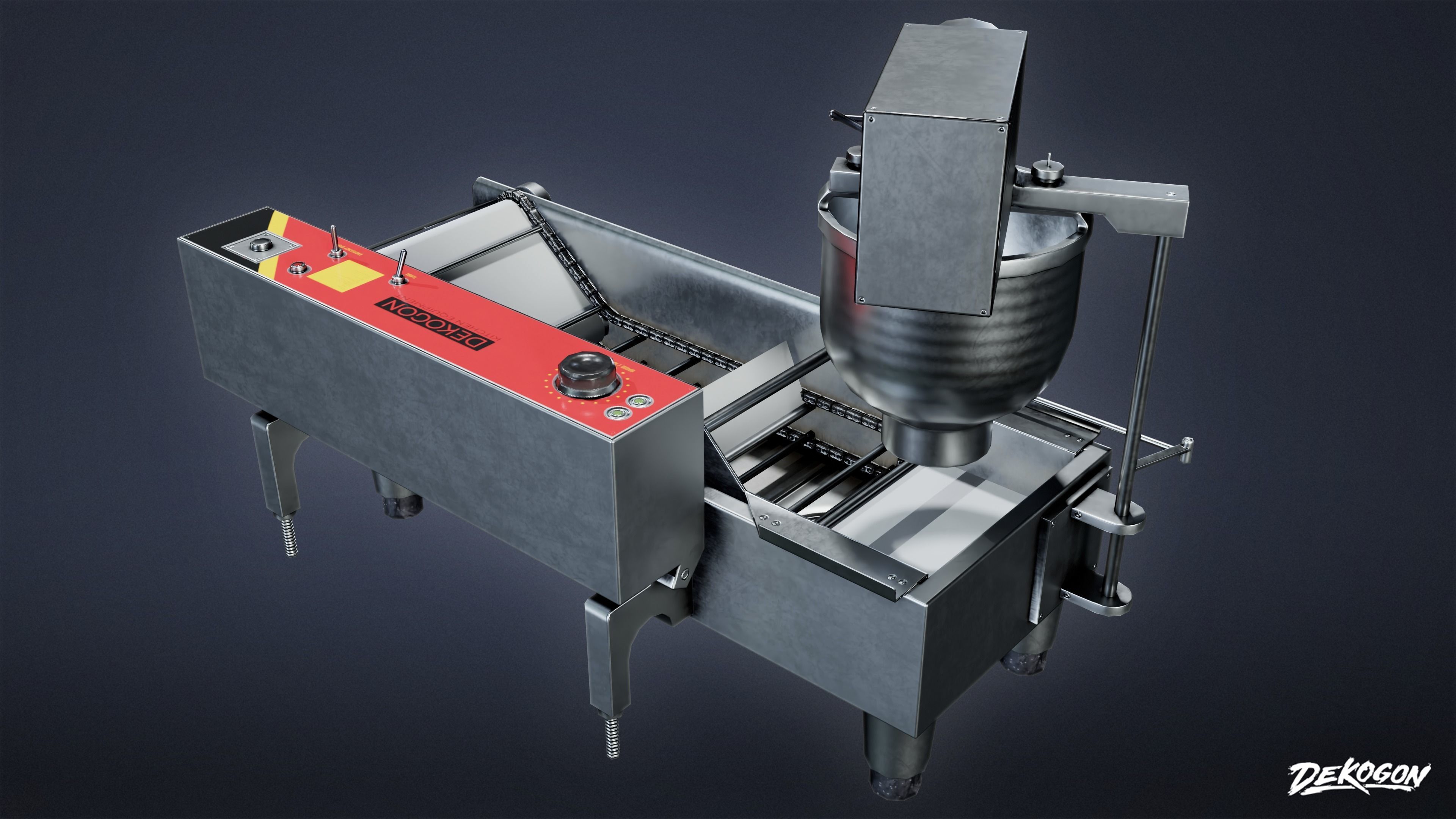 KITCHEN - Donut Maker 01 - LOW POLY Low-poly 3D model_5