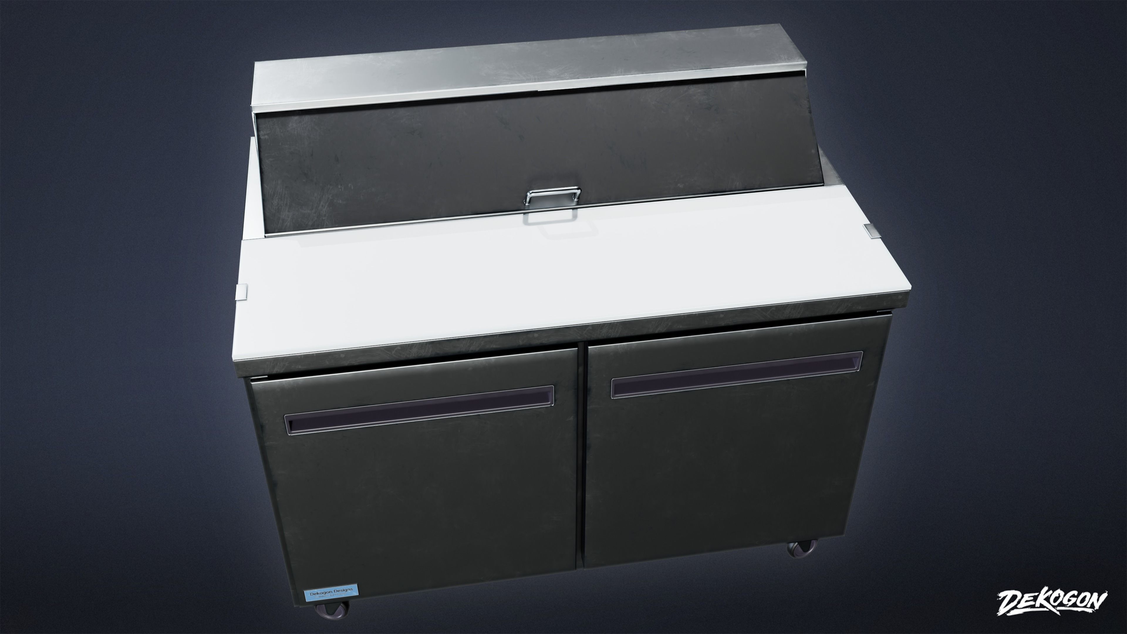 KITCHEN - Food Prep Table 01 - LOW POLY Low-poly 3D model_5