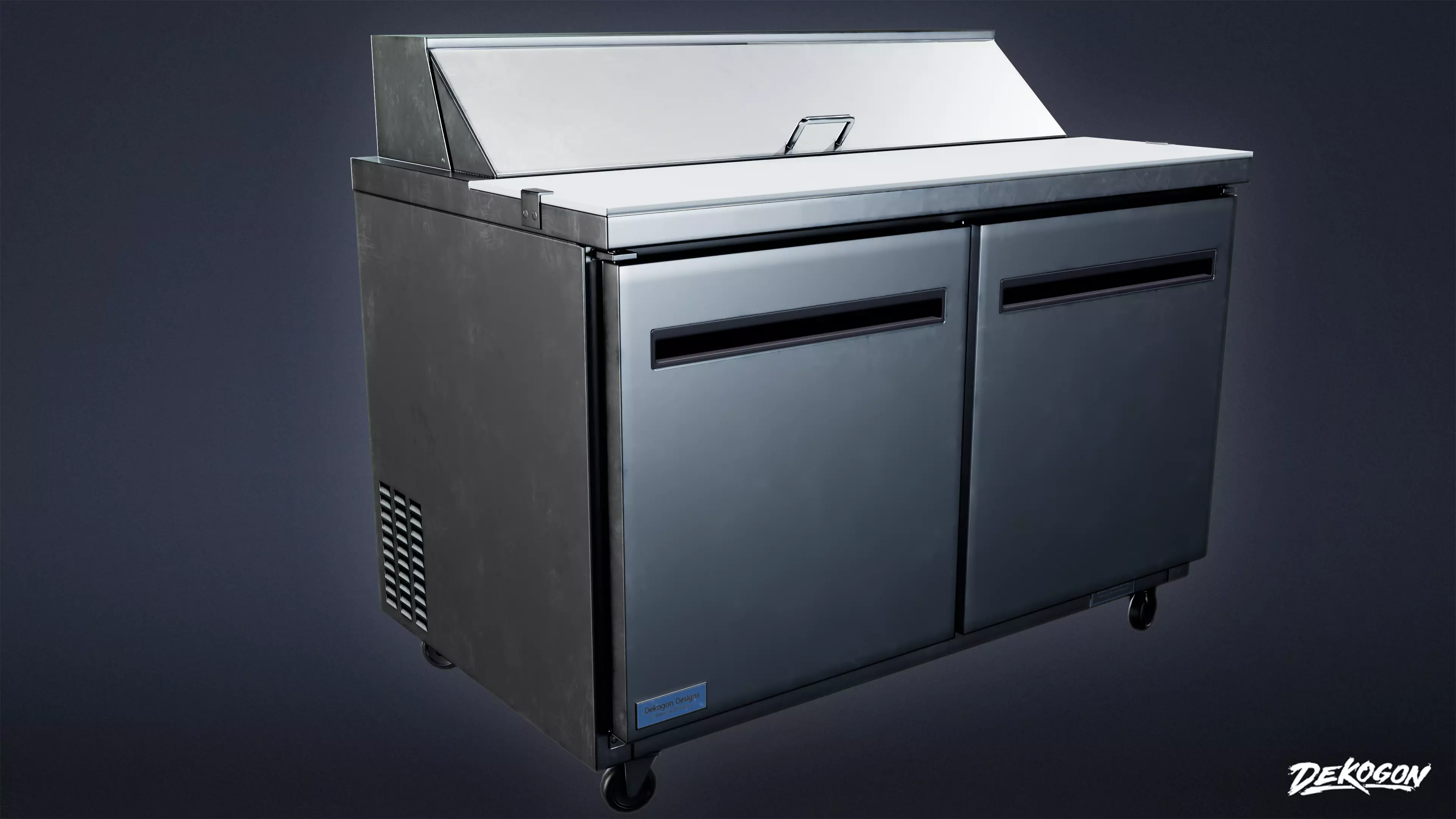 KITCHEN - Food Prep Table 01 - LOW POLY Low-poly 3D model_0