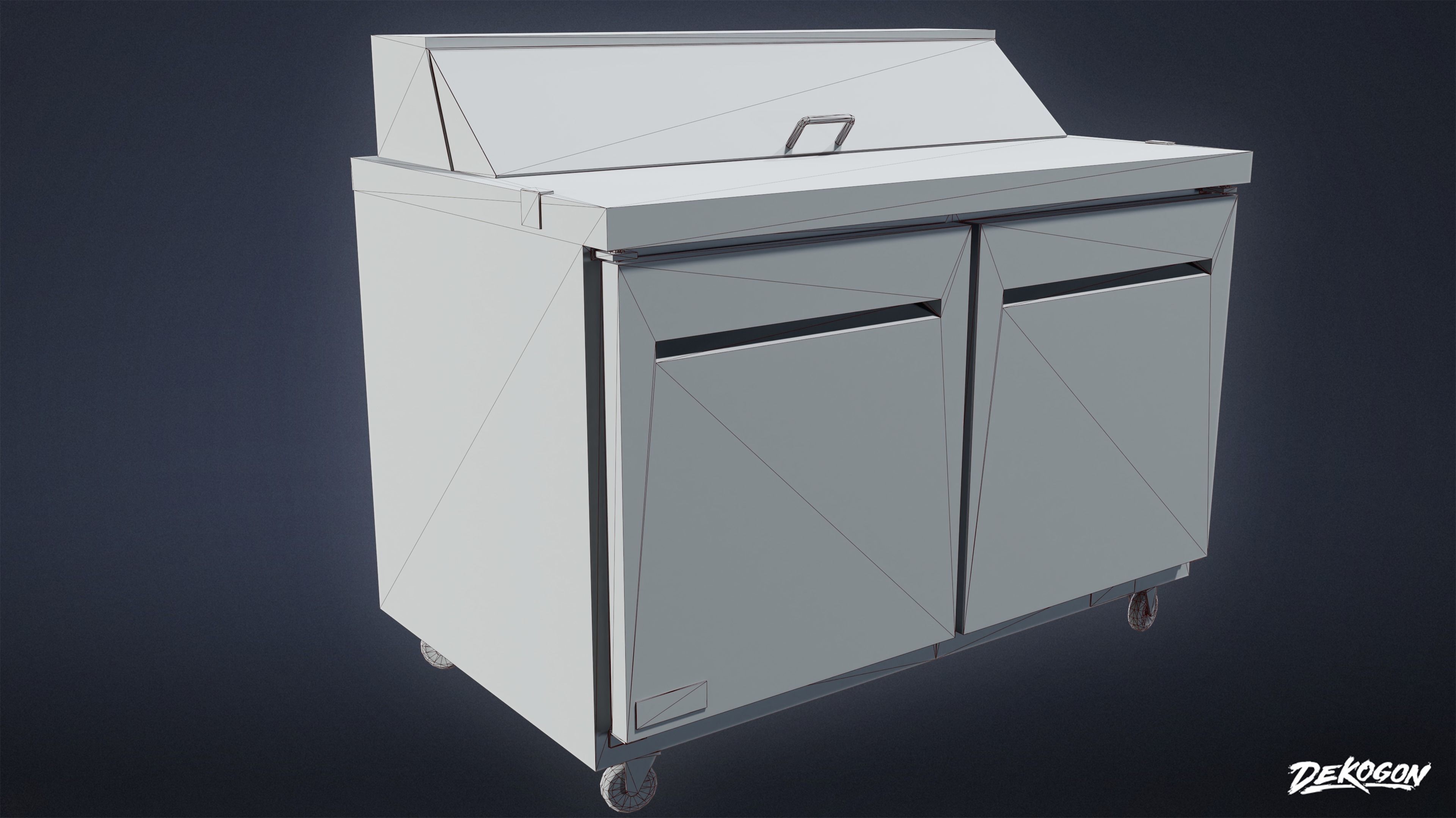 KITCHEN - Food Prep Table 01 - LOW POLY Low-poly 3D model_1