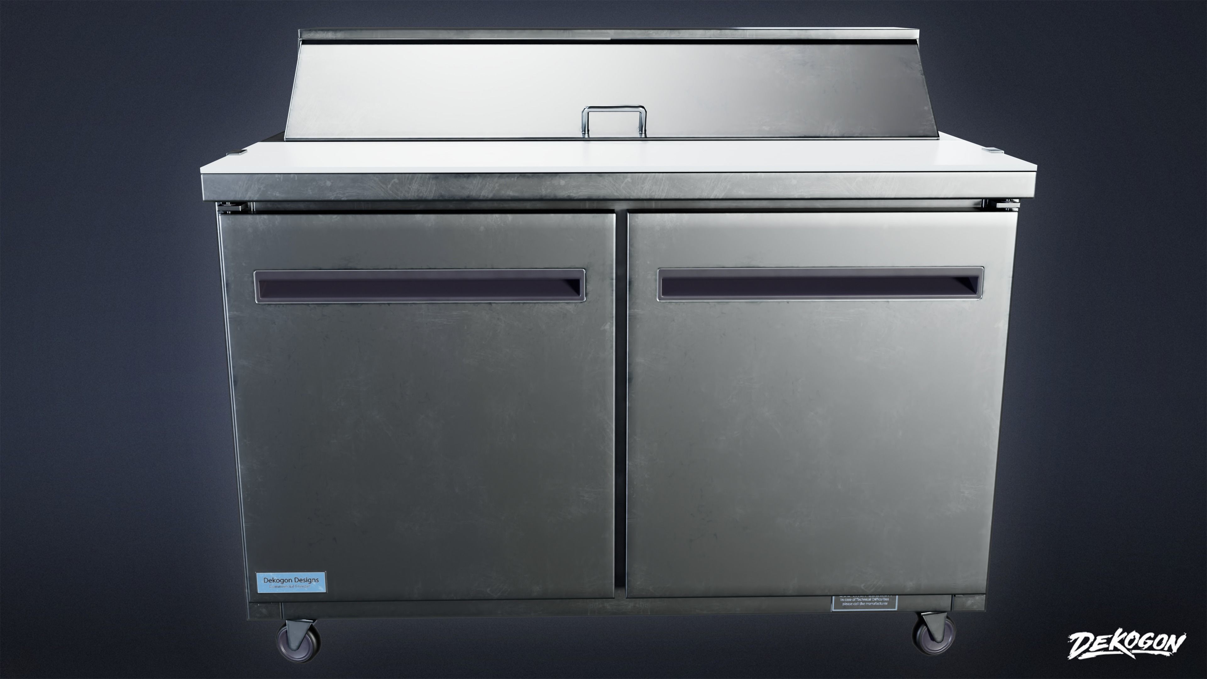 KITCHEN - Food Prep Table 01 - LOW POLY Low-poly 3D model_2