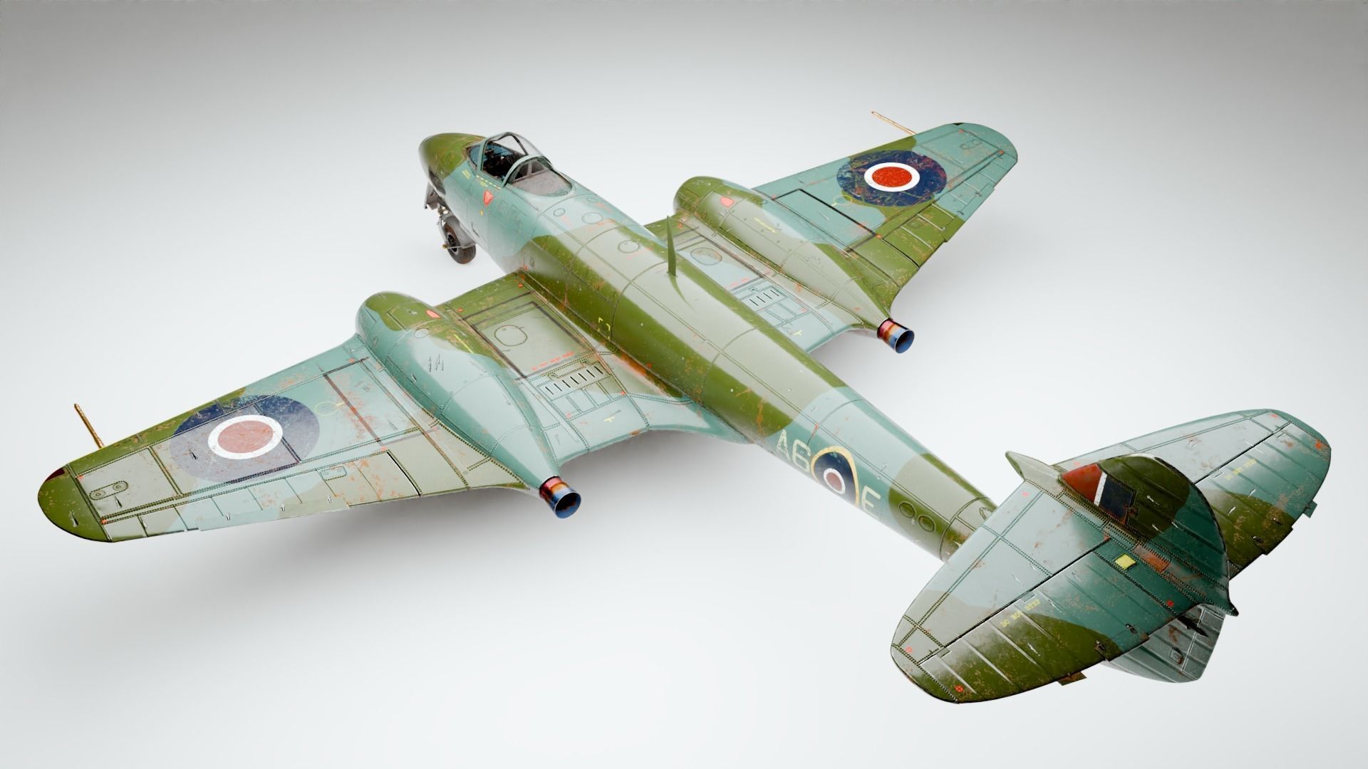 Gloster Meteor F Mk 3 1949 3D model_1