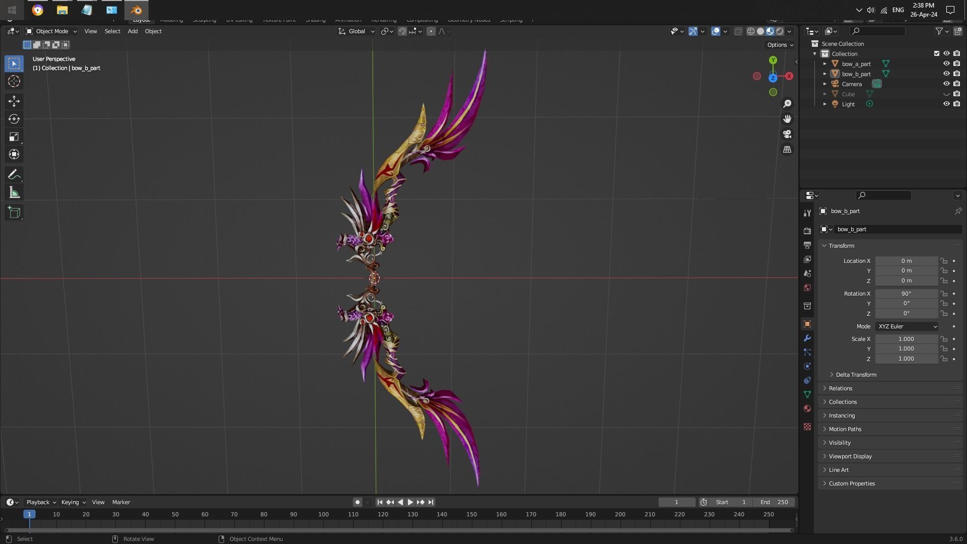 12 unique fantasy weapons - part 12 Low-poly 3D model_2