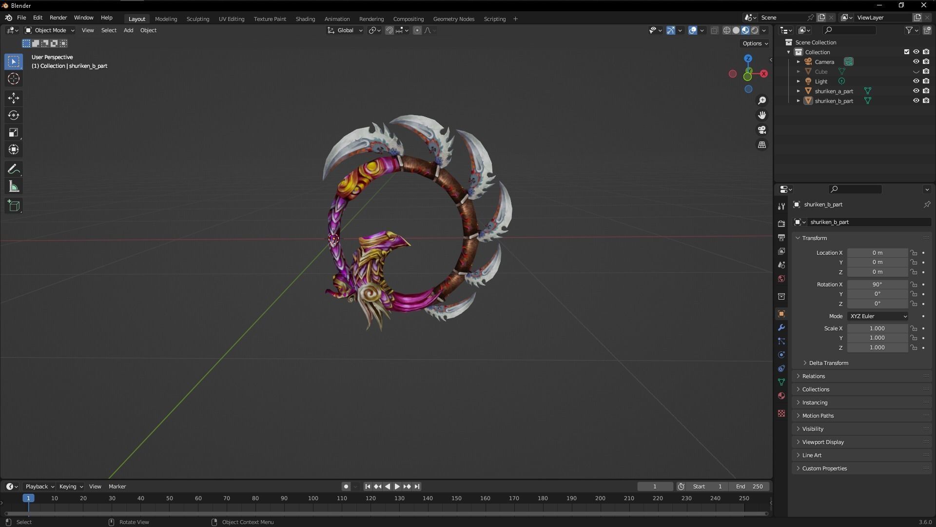 12 unique fantasy weapons - part 12 Low-poly 3D model_3