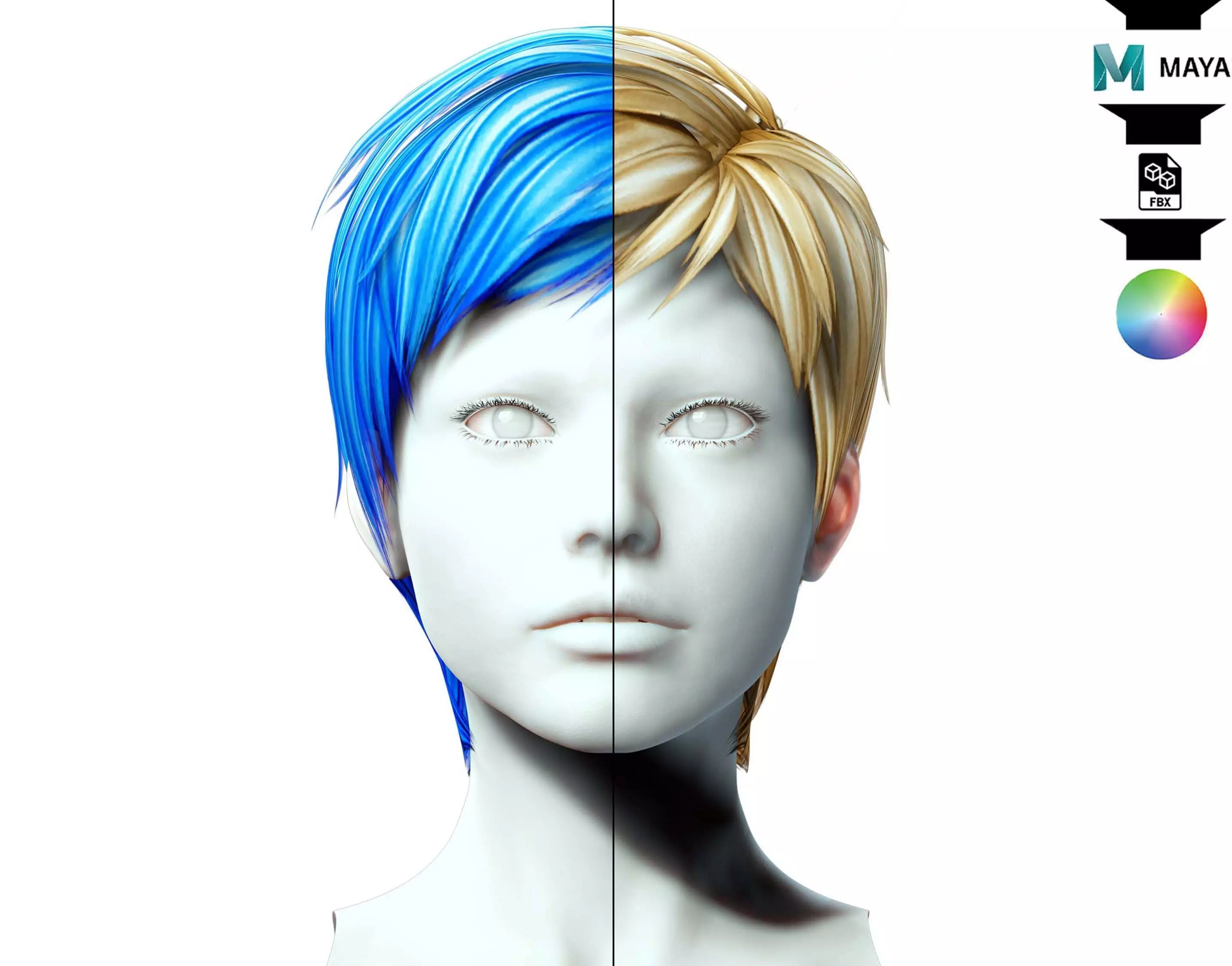 Pexie Short Hair Low-poly 3D model