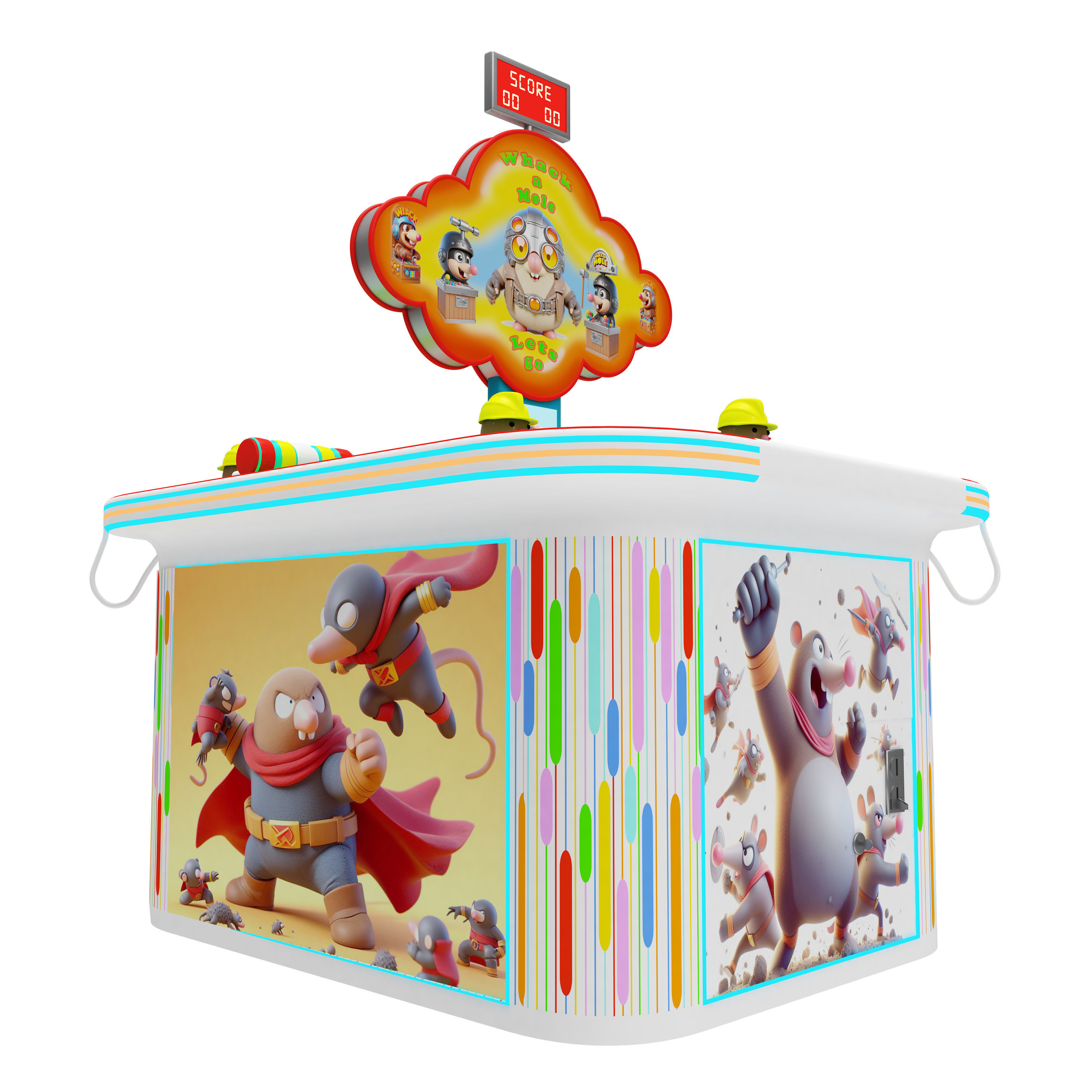 Arcade Whack A Mole Machine 3D model_7