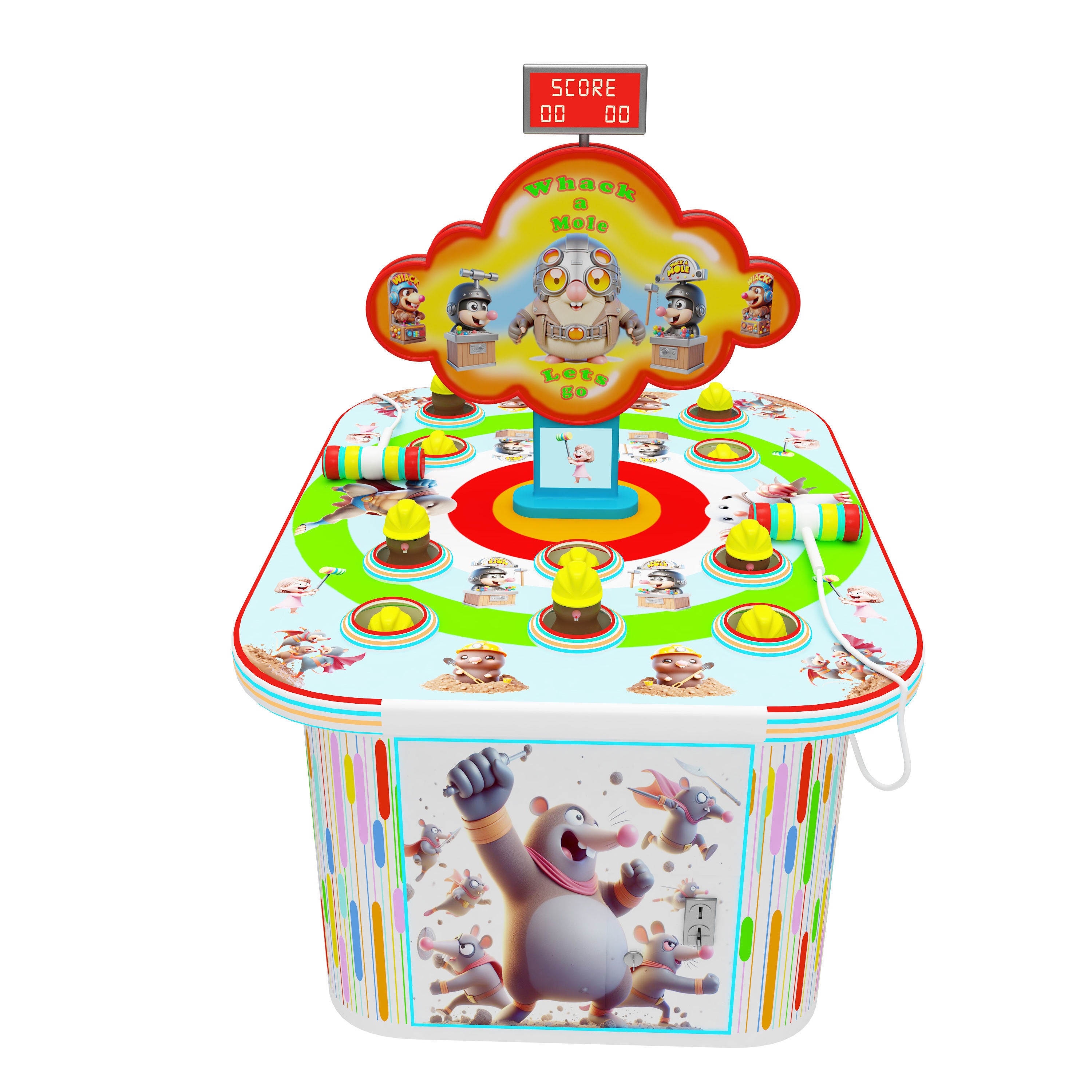 Arcade Whack A Mole Machine 3D model_3