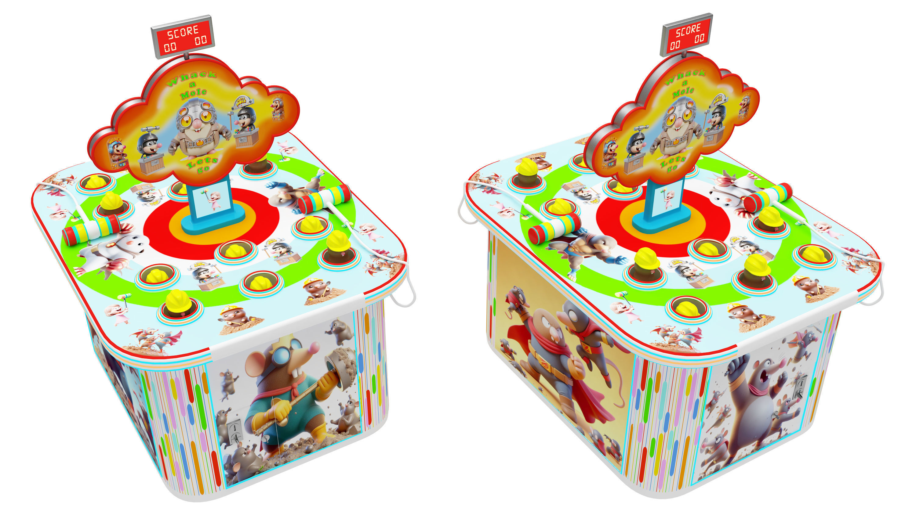 Arcade Whack A Mole Machine 3D model_1