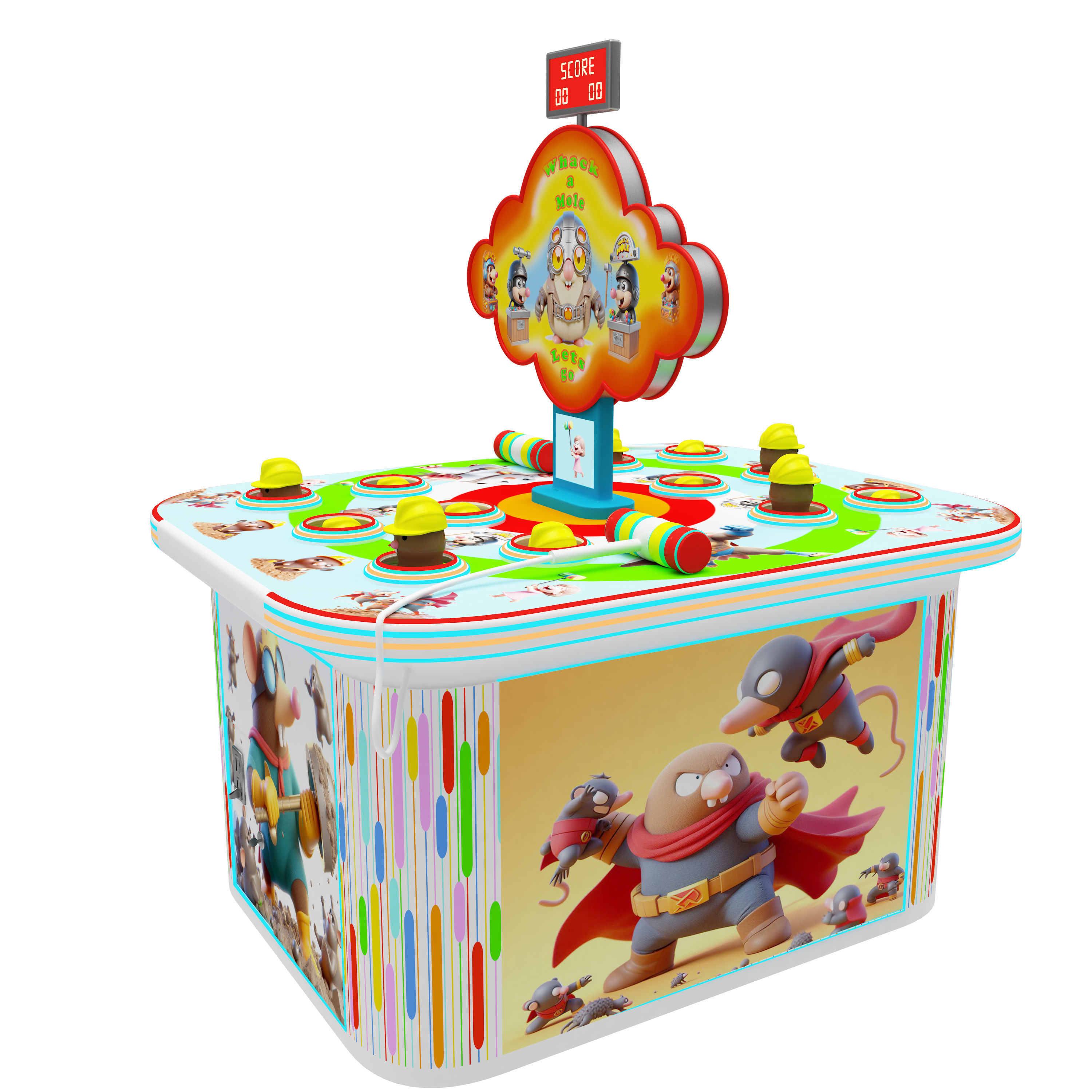 Arcade Whack A Mole Machine 3D model_2