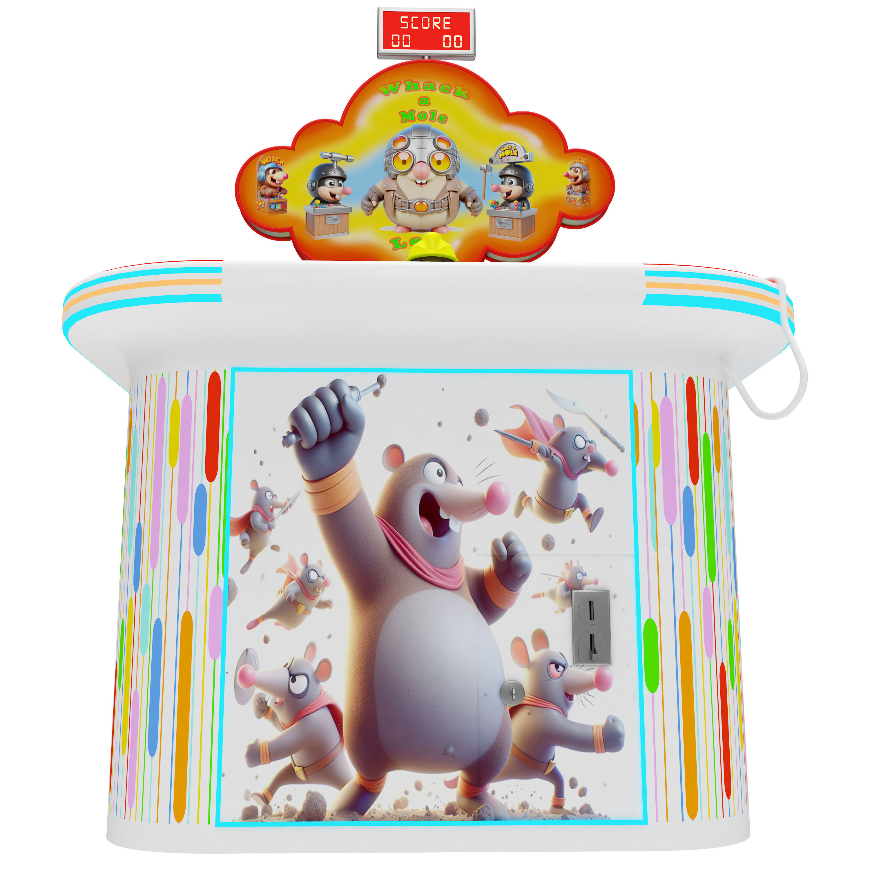 Arcade Whack A Mole Machine 3D model_12