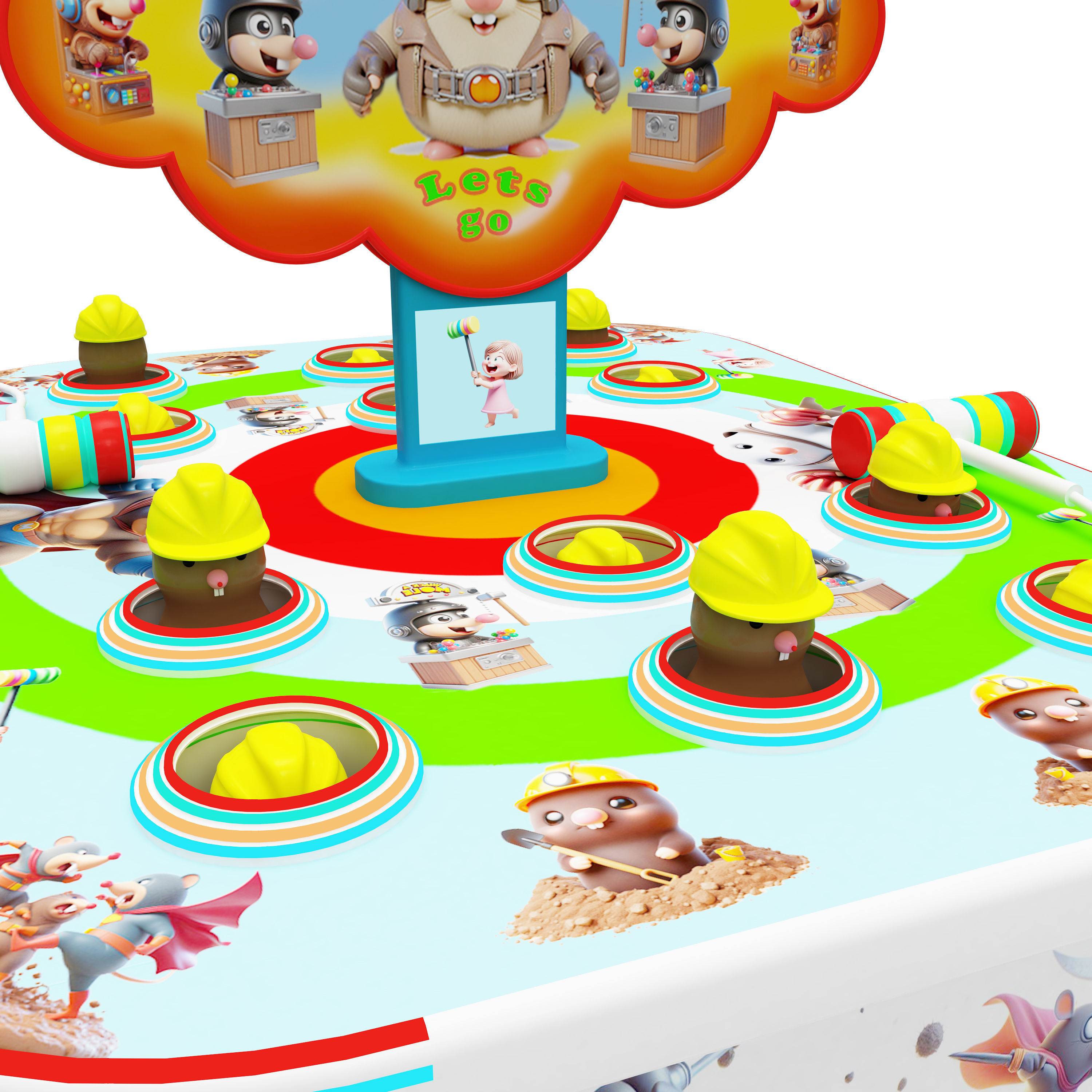 Arcade Whack A Mole Machine 3D model_8