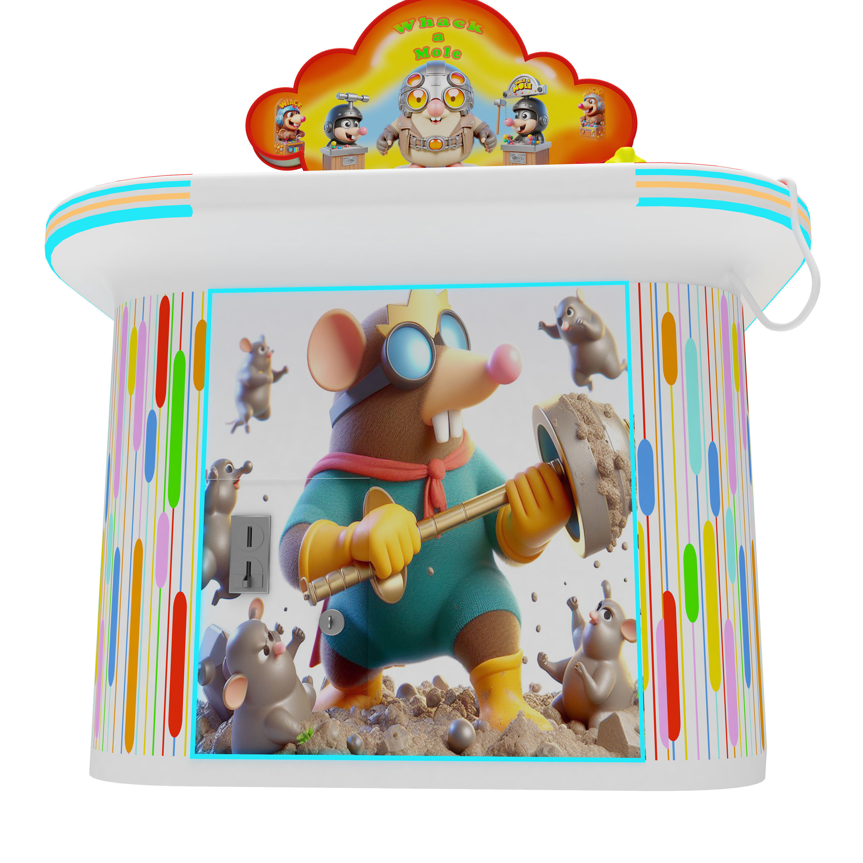 Arcade Whack A Mole Machine 3D model_9