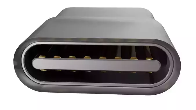 USB Type C Female Low-poly 3D model