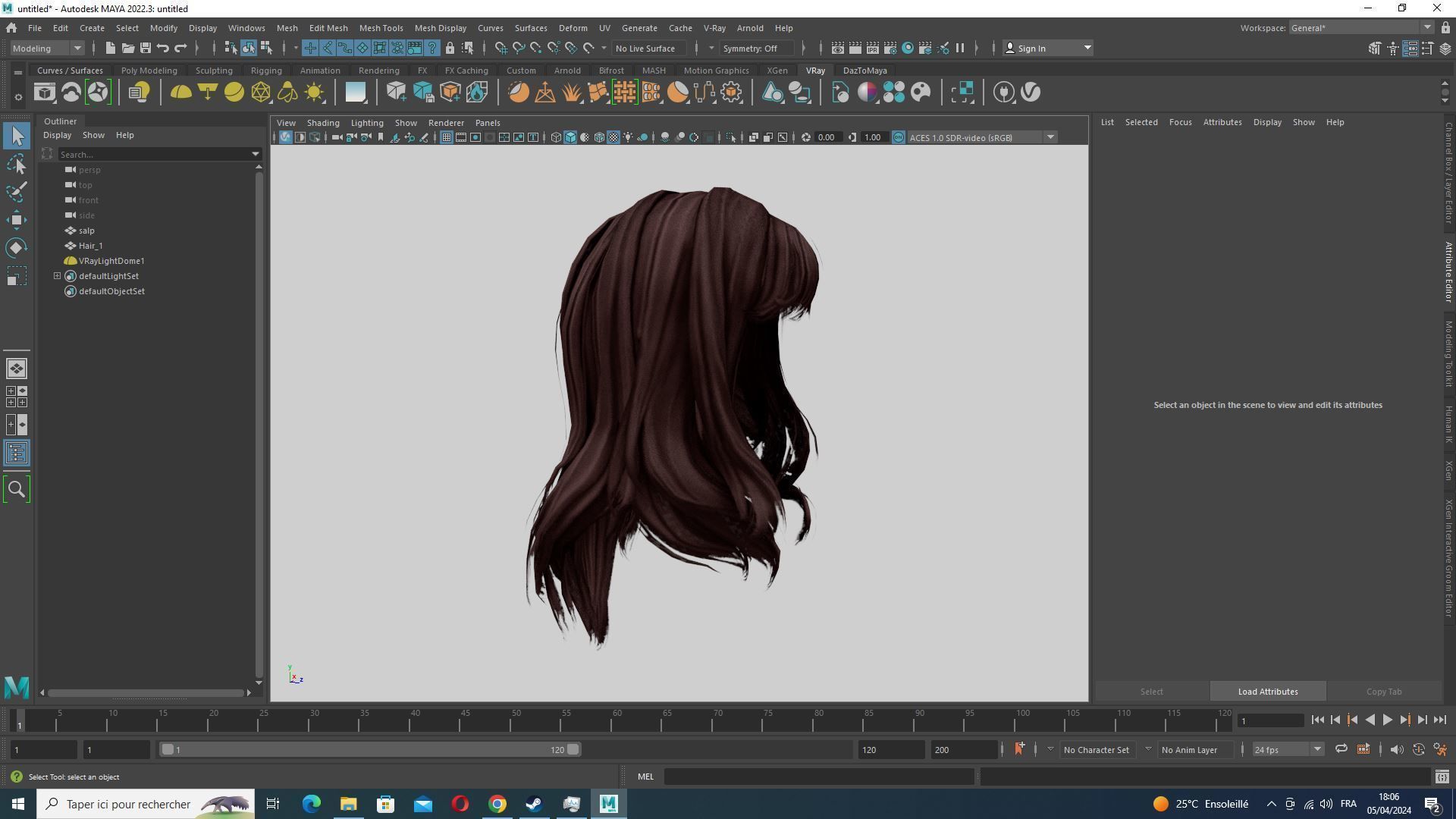 Female Colorable Hair Low-poly 3D model_15