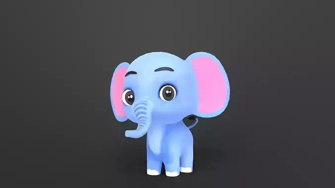 Cartoon Baby Elephant Character