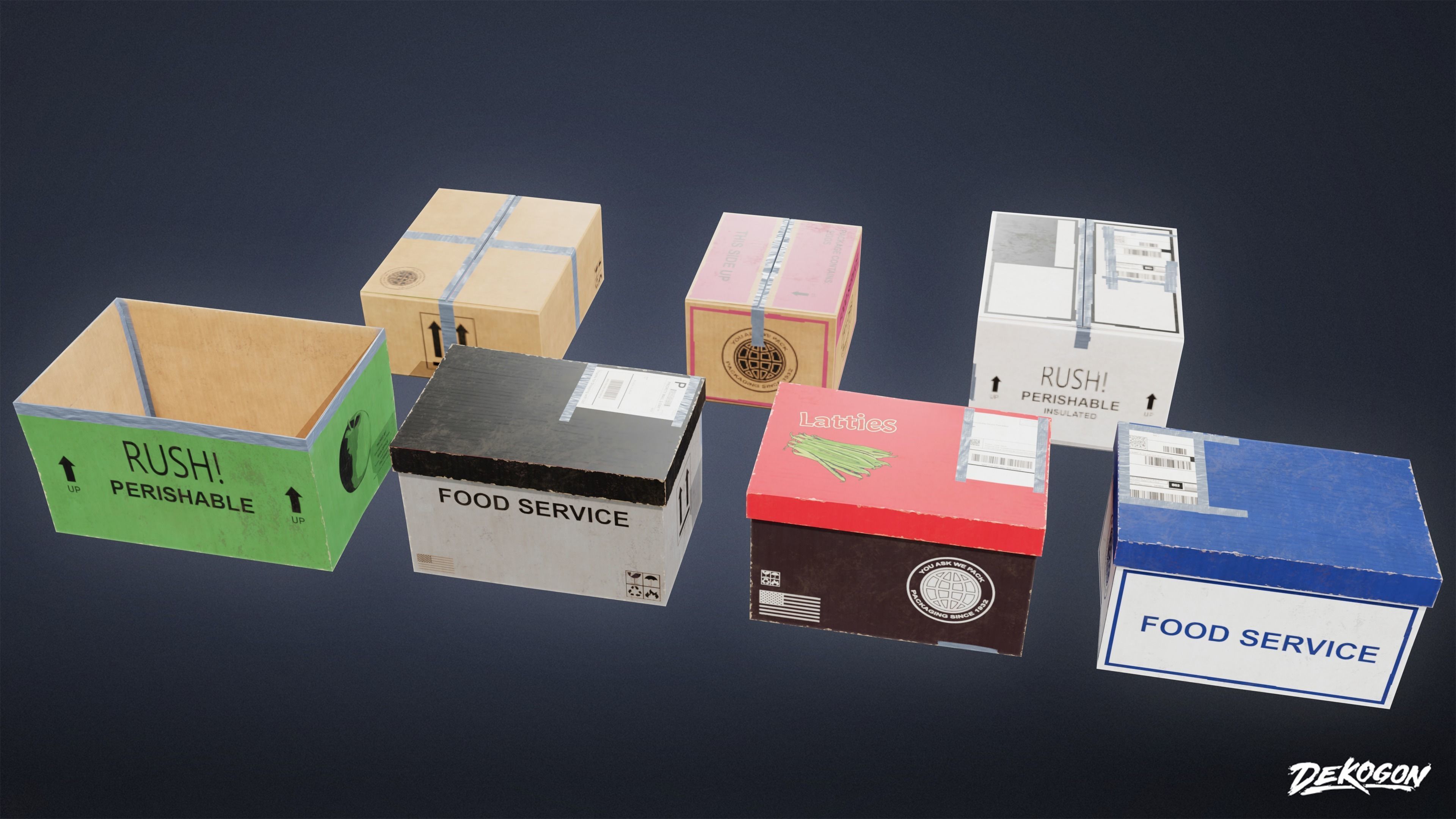KITCHEN - Food Shipment 03 - LOW POLY Low-poly 3D model_10