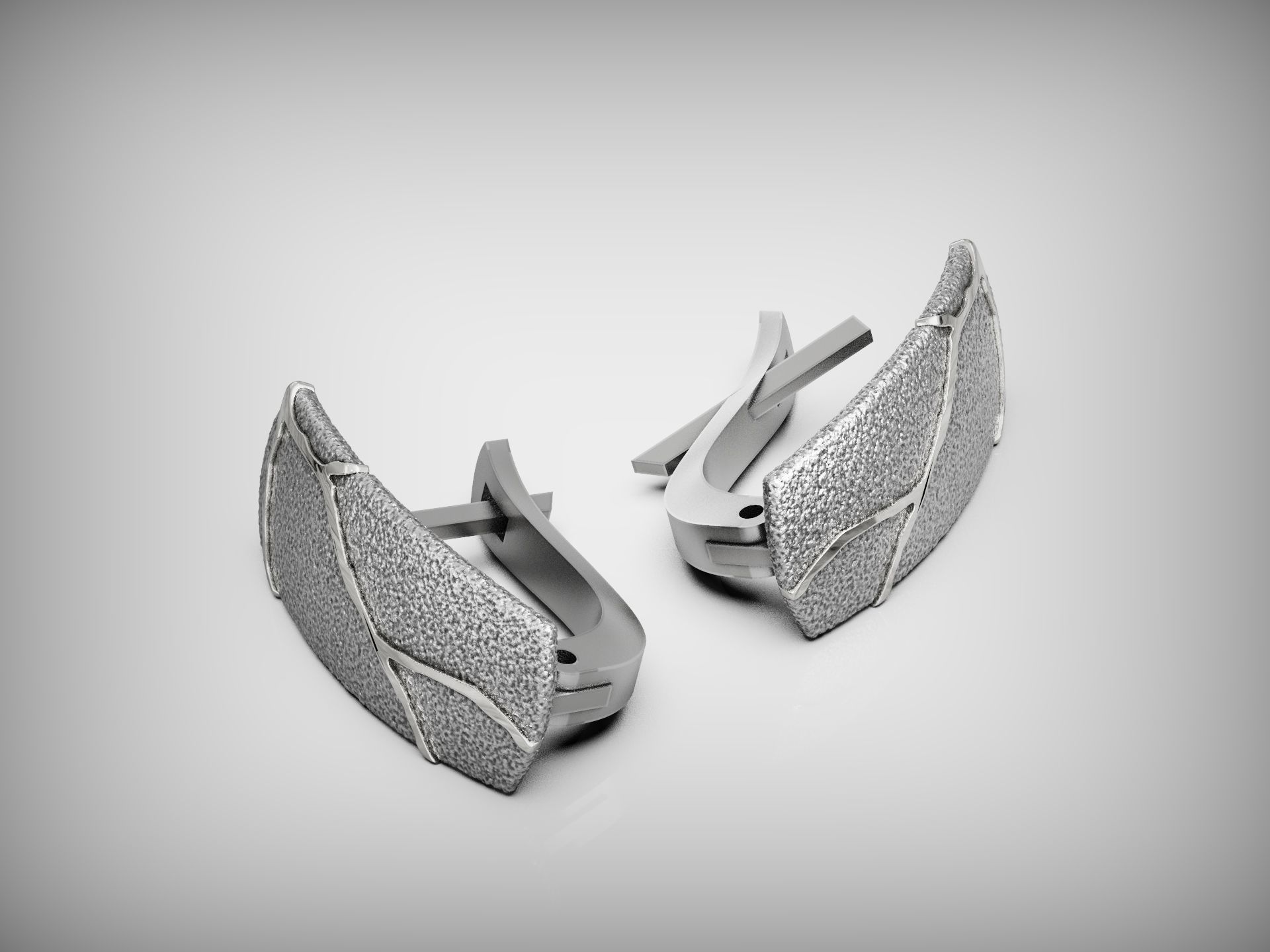 Kintsugi Japan Art Earrings - Original and Unusual Style 3D print model_5