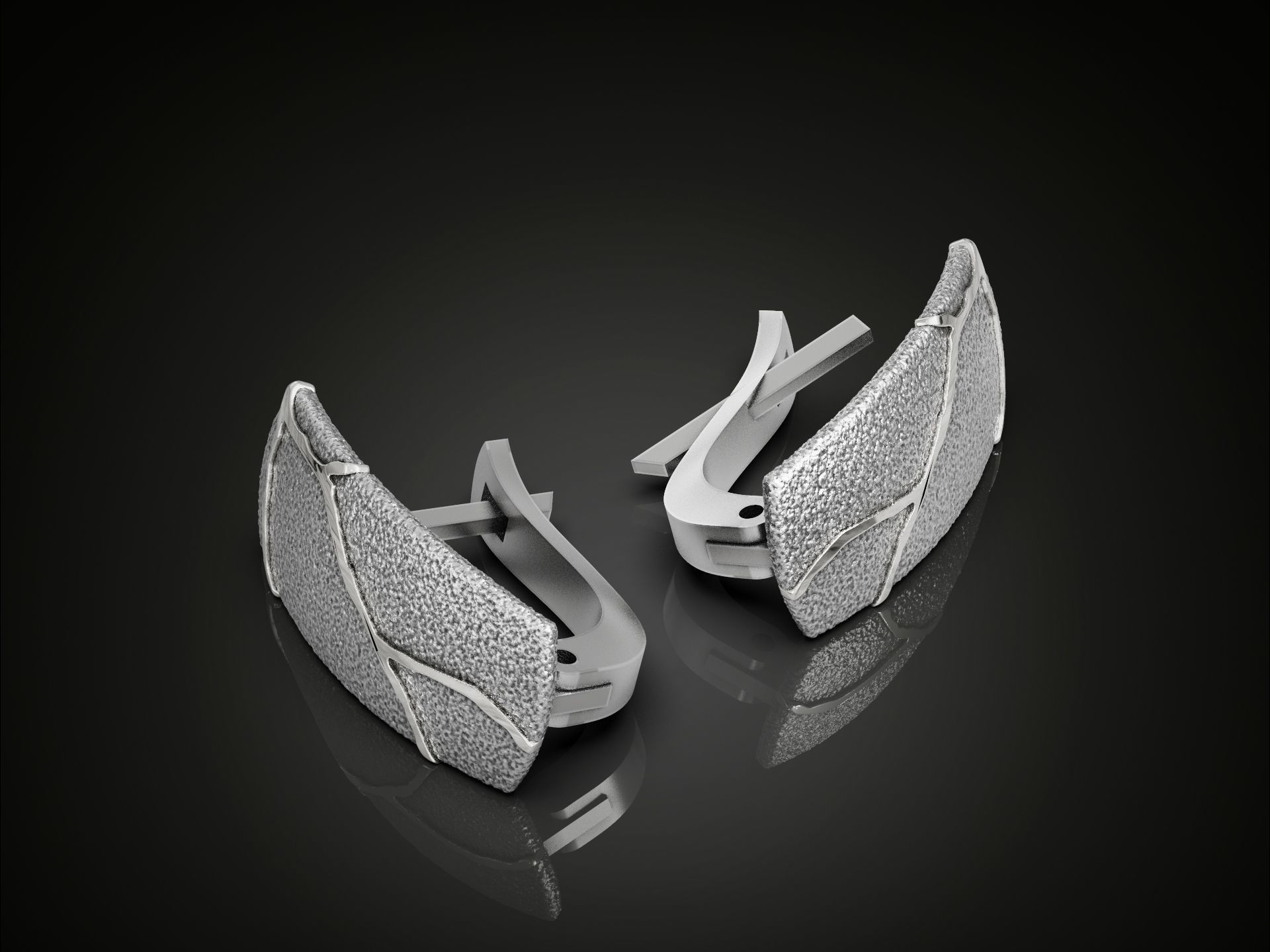 Kintsugi Japan Art Earrings - Original and Unusual Style 3D print model_3