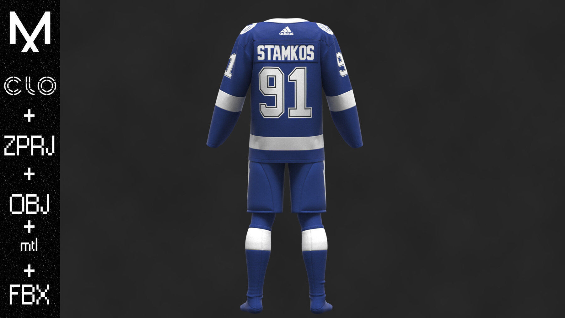 Hockey form TAMPA BAY Marvelous designer Clo3d OBJ mtl FBX ZPRJ 3D model_3