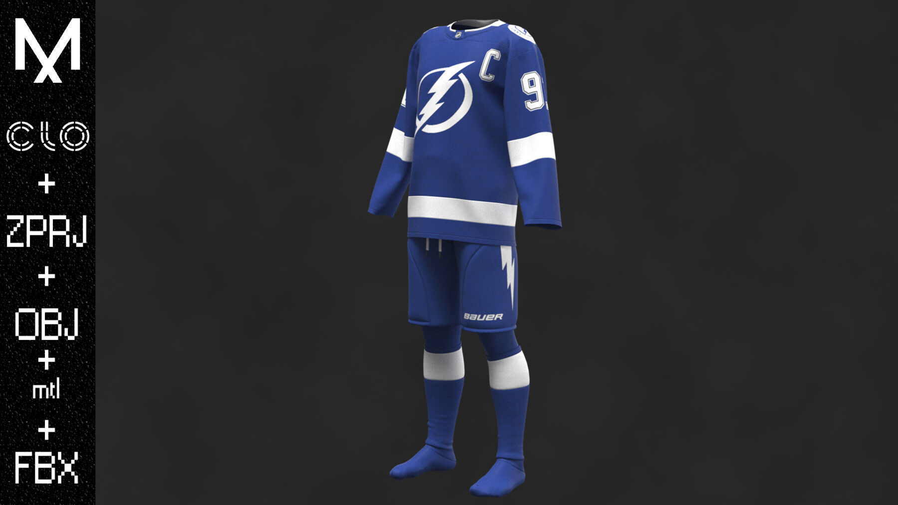 Hockey form TAMPA BAY Marvelous designer Clo3d OBJ mtl FBX ZPRJ 3D model_6