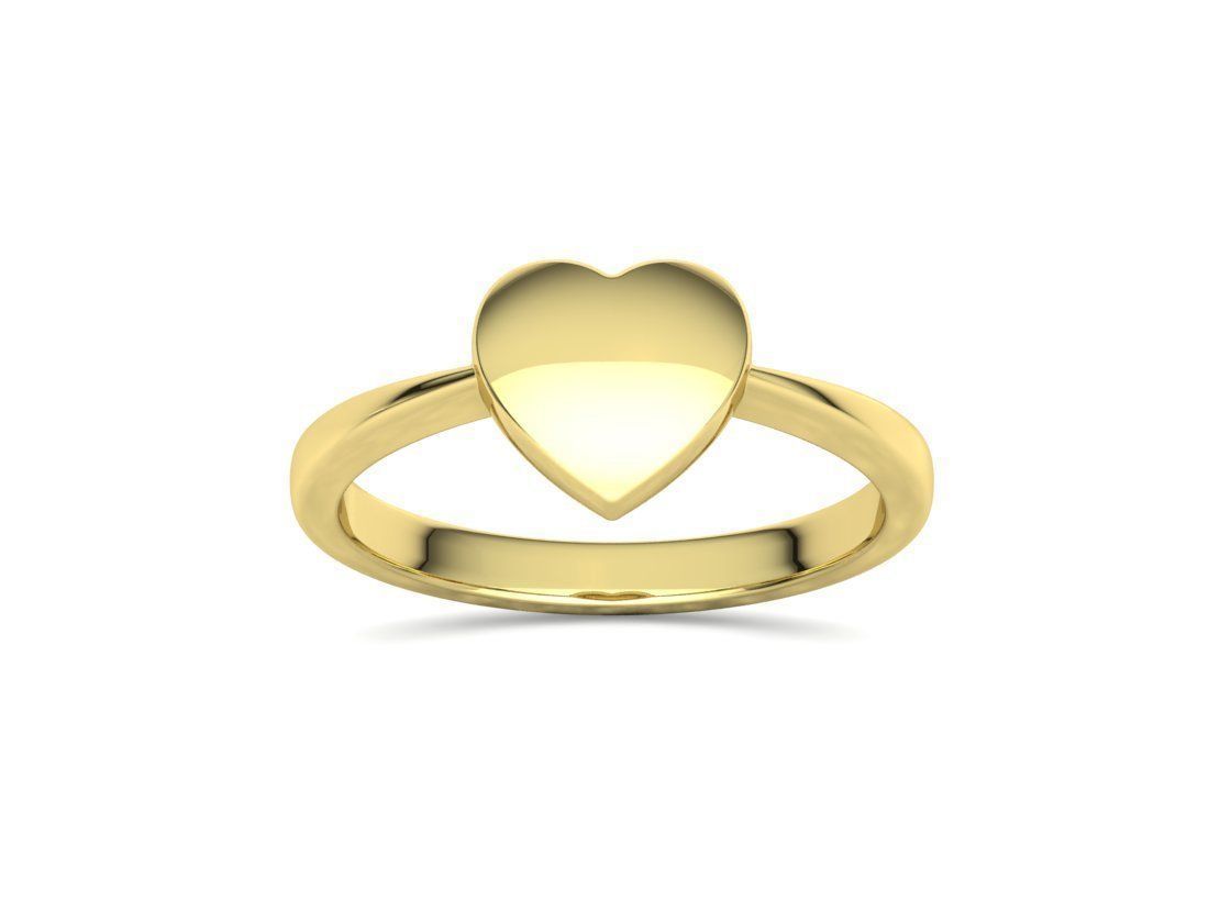 Small Heart Flat Ring Tiny Heart Band 3D print model 3D print model_10