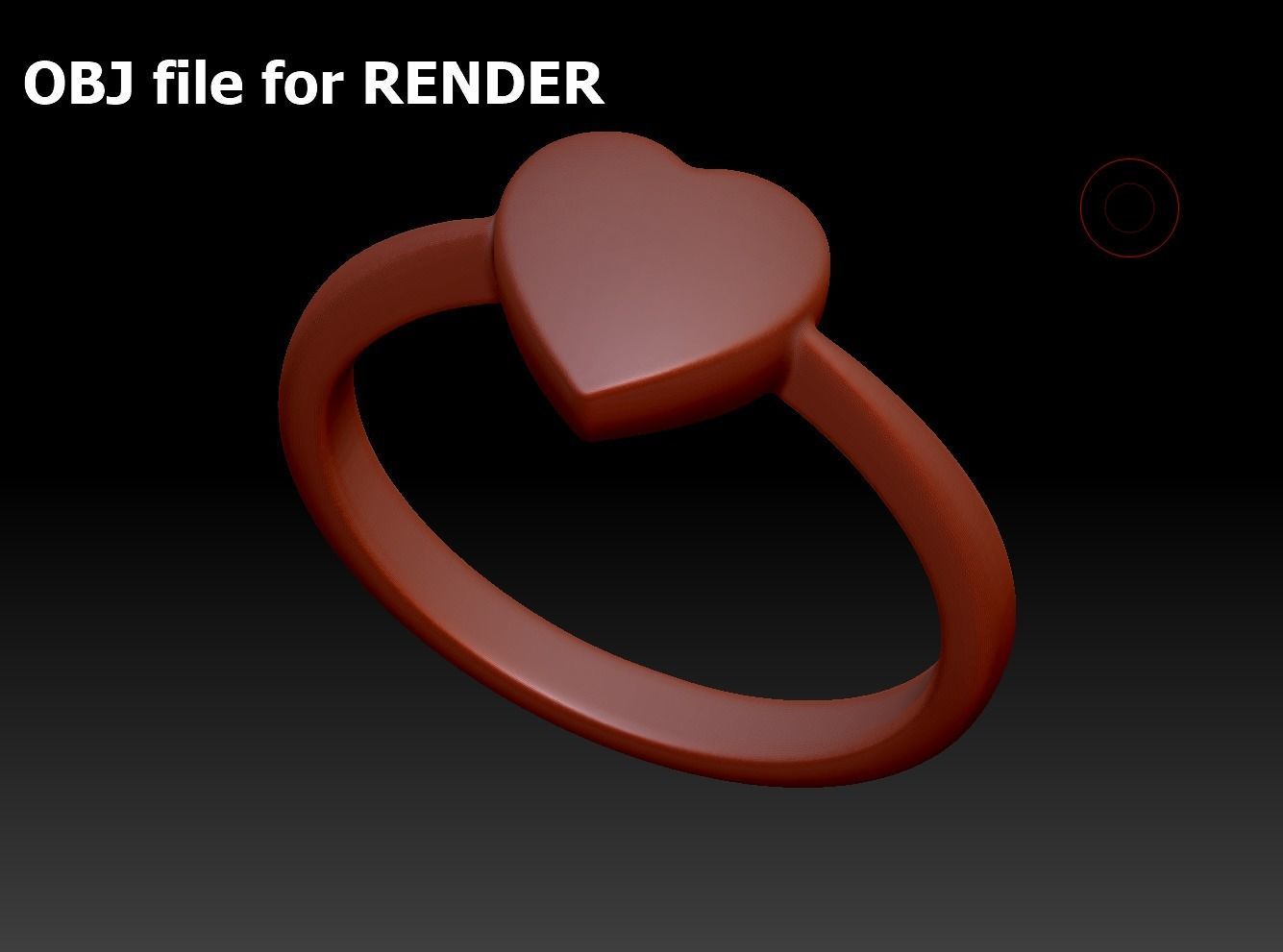 Small Heart Flat Ring Tiny Heart Band 3D print model 3D print model_33