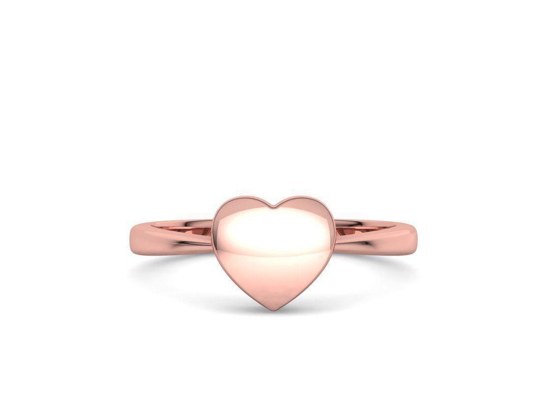 Small Heart Flat Ring Tiny Heart Band 3D print model 3D print model_30