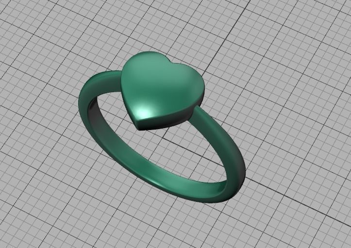 Small Heart Flat Ring Tiny Heart Band 3D print model 3D print model_36